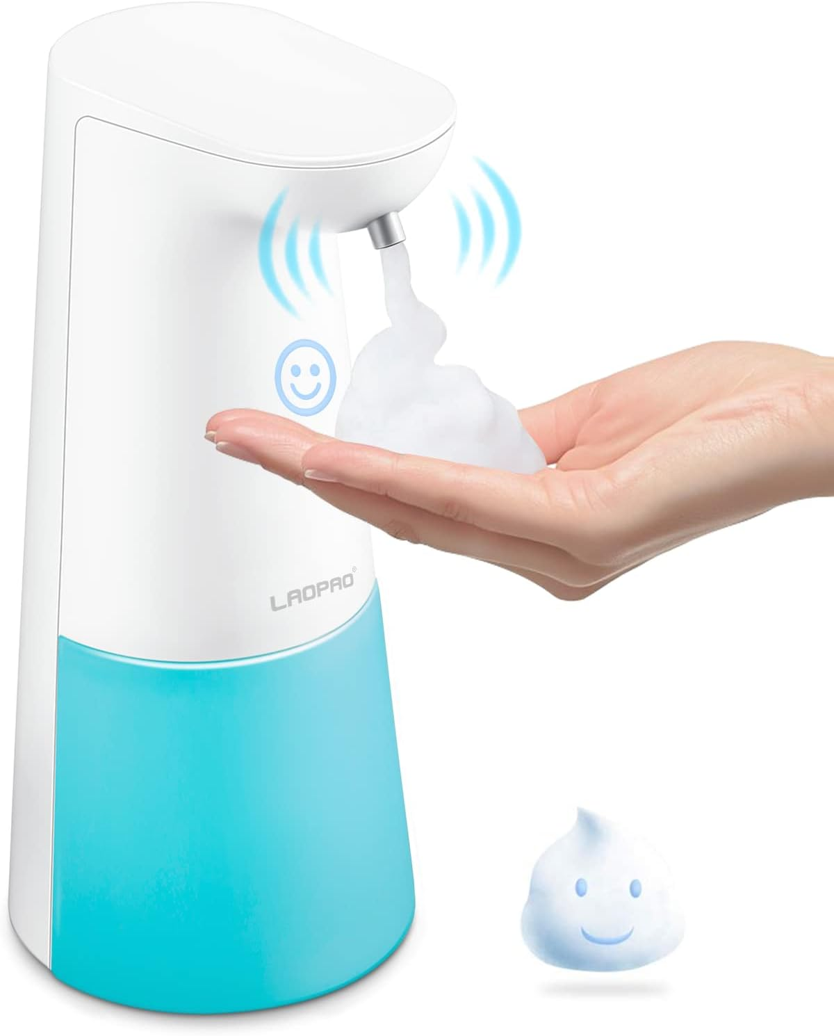 LAOPAO Automatic Hands Free Foaming Soap Dispenser, 240Ml Countertop Touchless Soap Pump for Bathroom Kitchen Xmas Gift