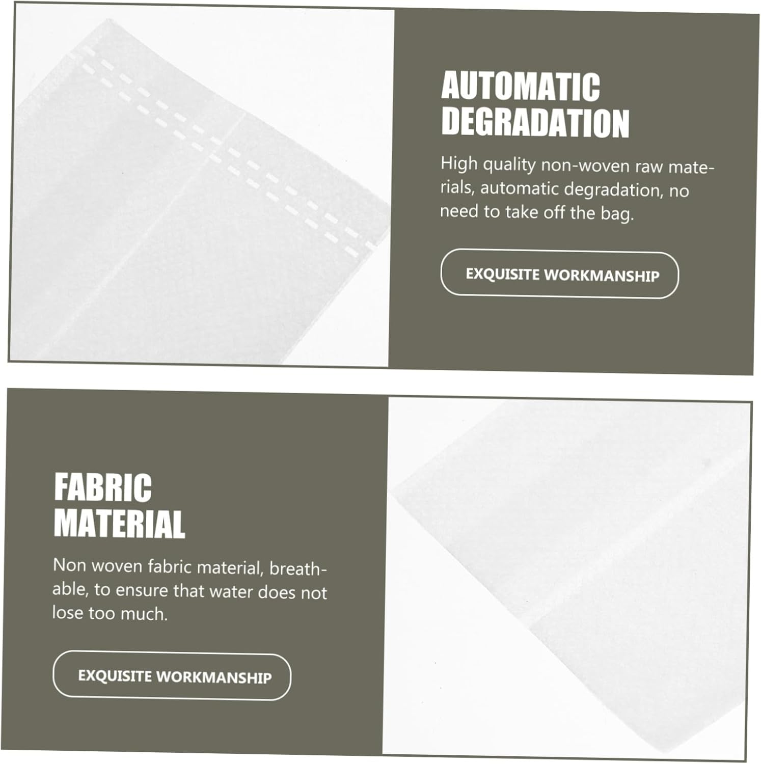 Kisangel 500Pcs Non-Woven Plant Nursery Bags for Gardening Thick Seedling Pots for Vegetables Flowers and Trees Suitable for Indoor and Outdoor Planting image number 1