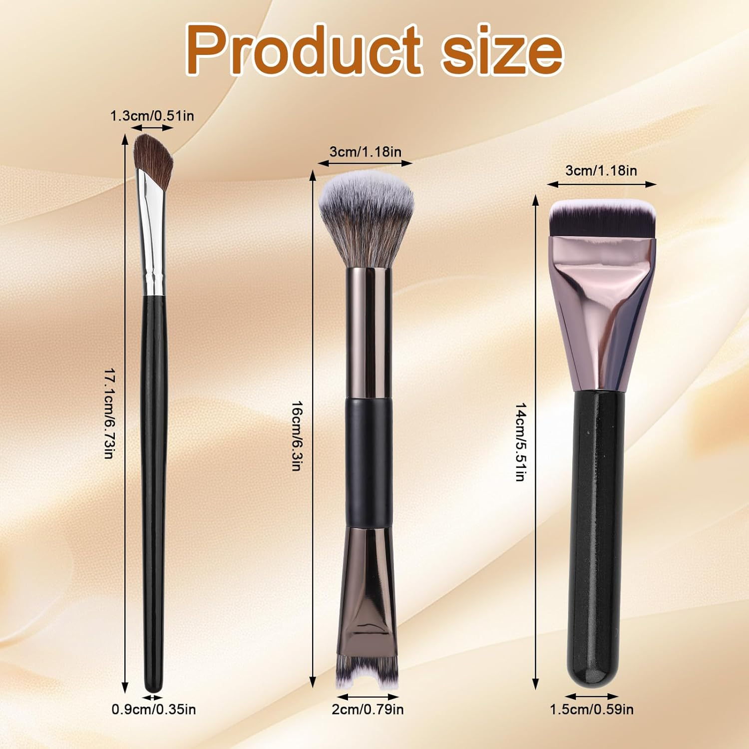 BOXOB 3Pcs Nose Contour Brush Set, U-Shaped Fluffy & Angled Brush Flat Brushes Sculpting Dual-End Nose Brushes Makeup Tools for Sculpting and Defining Blending Buffing image number 4