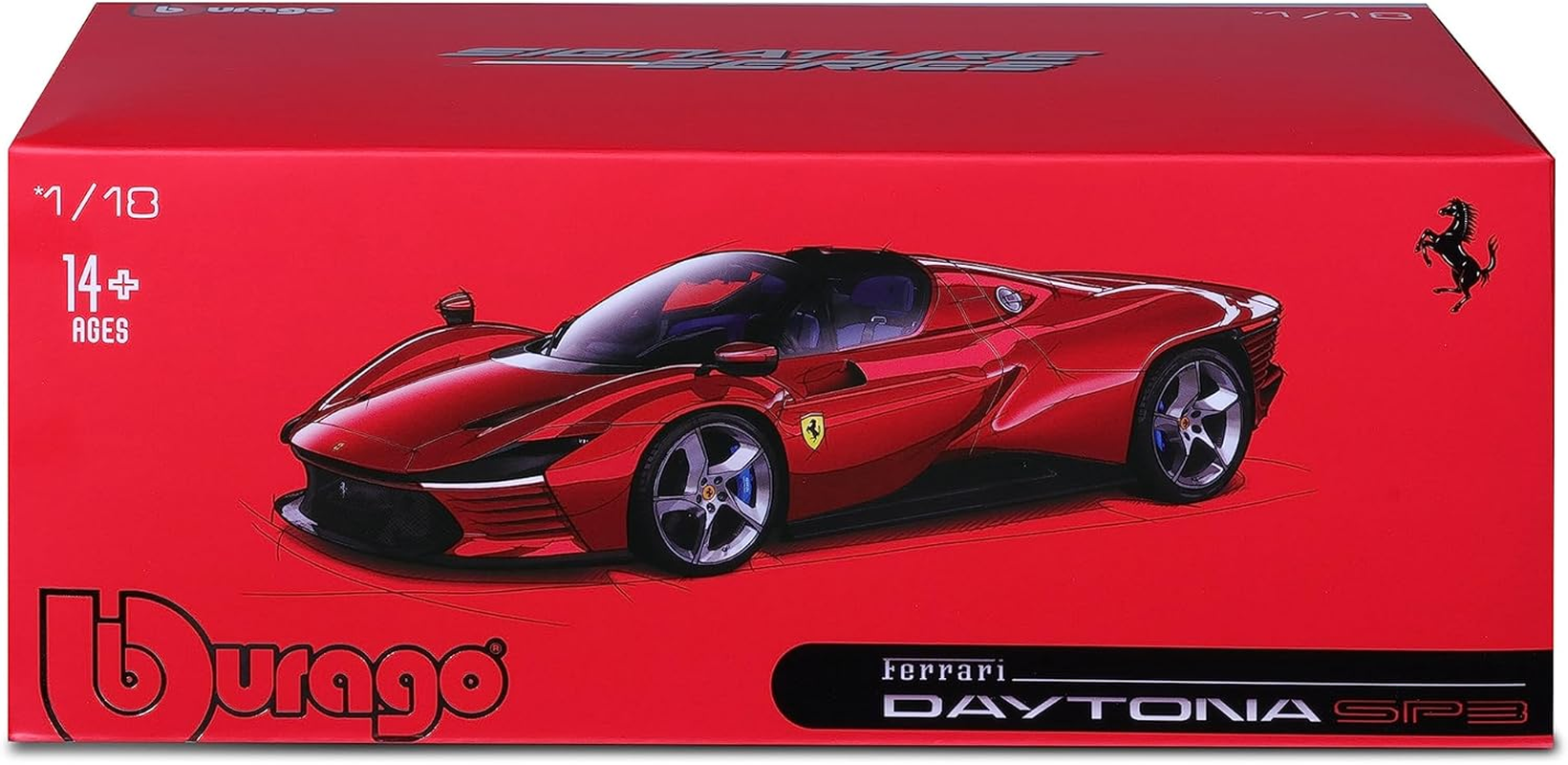 Bburago -Ferrari Signature - Daytona SP3-1:18 Scale Vehicle Reproduction - Red Metal - Collectable Toy for Children from 14 Years - 16913R image number 6