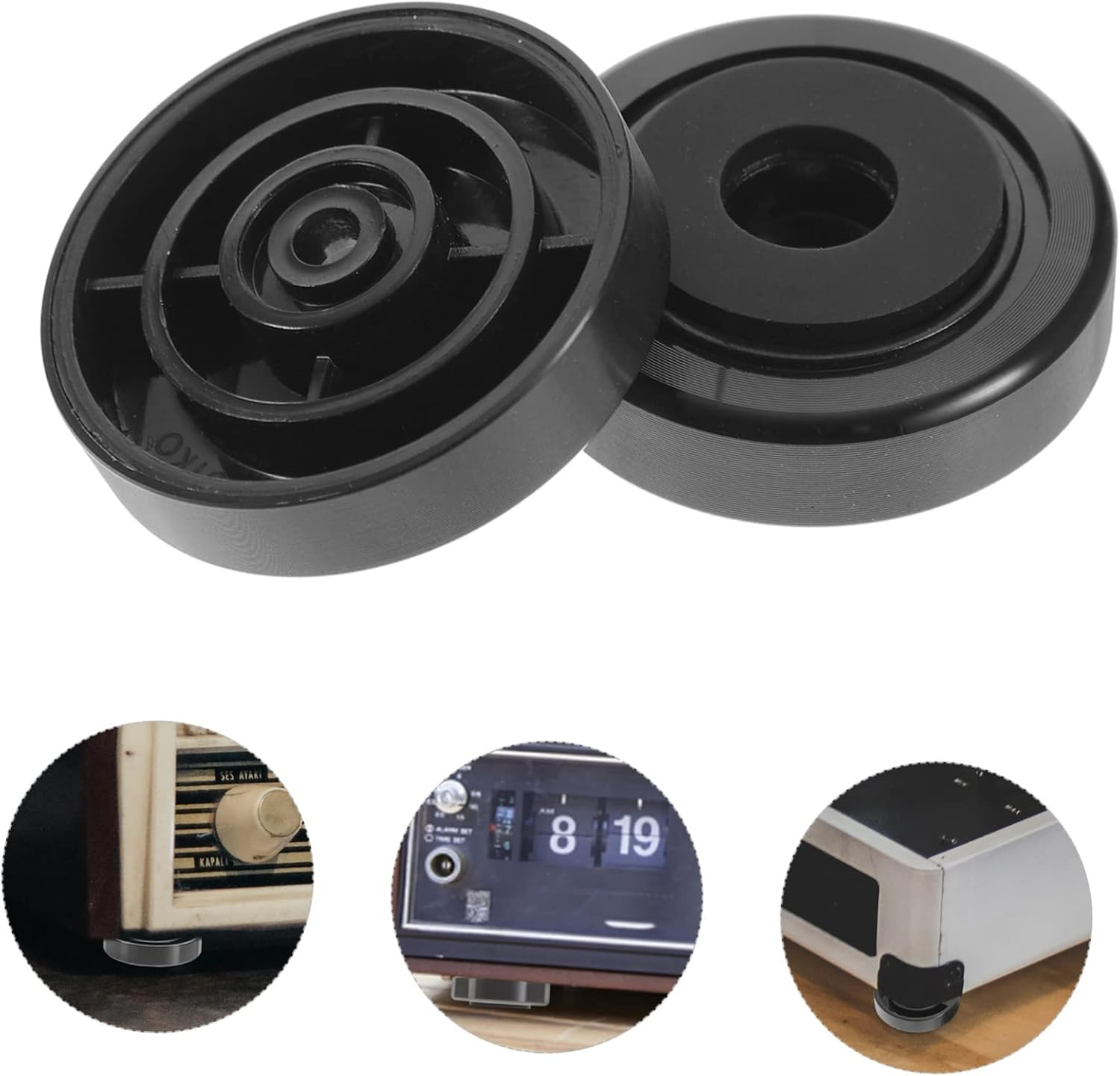 ELAYARD 4Pcs Speaker Isolation Pads and Spikes Set for Hifi Audio Equipment, Metal Shock Absorbing Feet 40X12Mm Black, Subwoofer and Turntable Vibration Dampers for Home Audio Systems image number 3