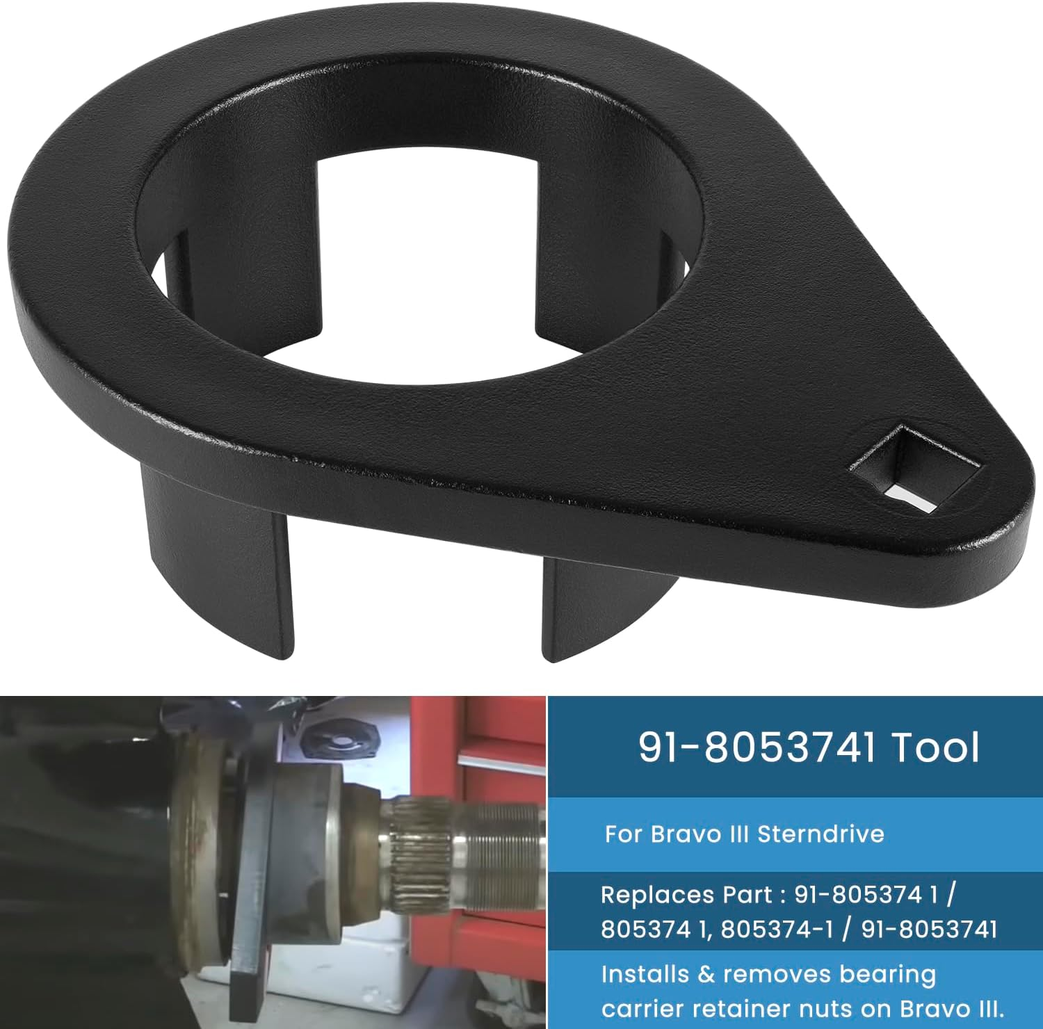 Danti Bravo 3 Tool Kit - 91-8053741 Bearing Carrier Nuts Tool & 91-805457T1 Propeller Prop Nut Socket Wrench & 91-805374 Blackhawk Drive Bearing Carrier Tool - for Mercury Bravo III Sterndrives image number 3