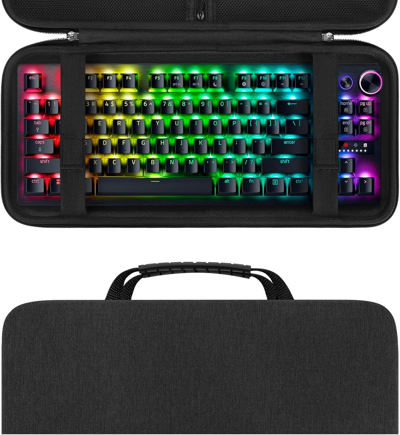 Linkidea Hard Travel Case for TKL Tenkeyless Keyboard, Computer 87 Key Wireless/Wired Keyboard Carrying Case Protective Storage Box Bag, Compatible with Razer Huntsman V2 TKL Tenkeyless Keyboard image number 4
