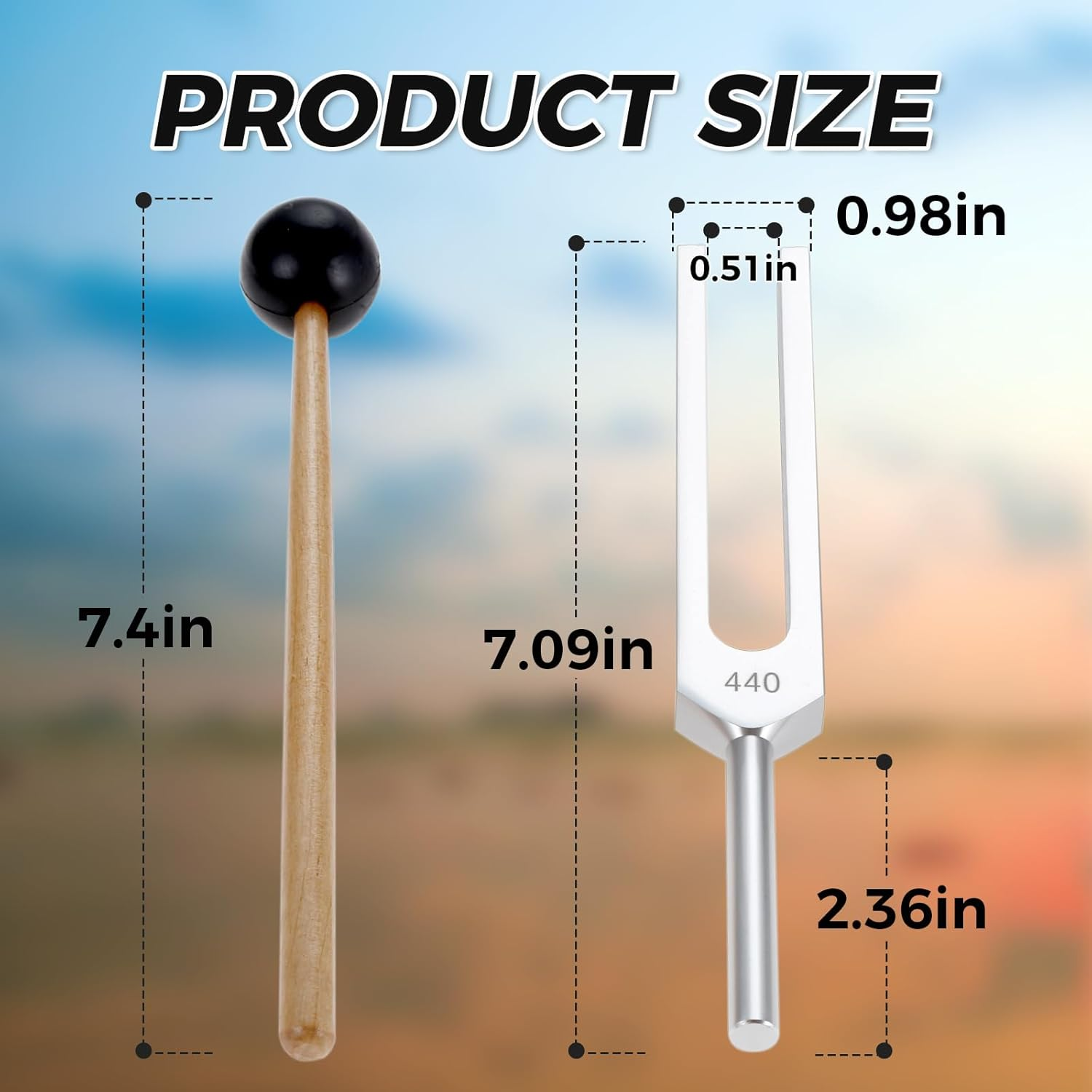 DRELD 440 Hz Tuning Fork, A440Hz Tuning Fork with Silicone Hammer Bag for Violin Guitar Tuner Instrument, DNA Repair Healing, Sound Therapy, Perfect Healing, Balancing, Healers, Vibration