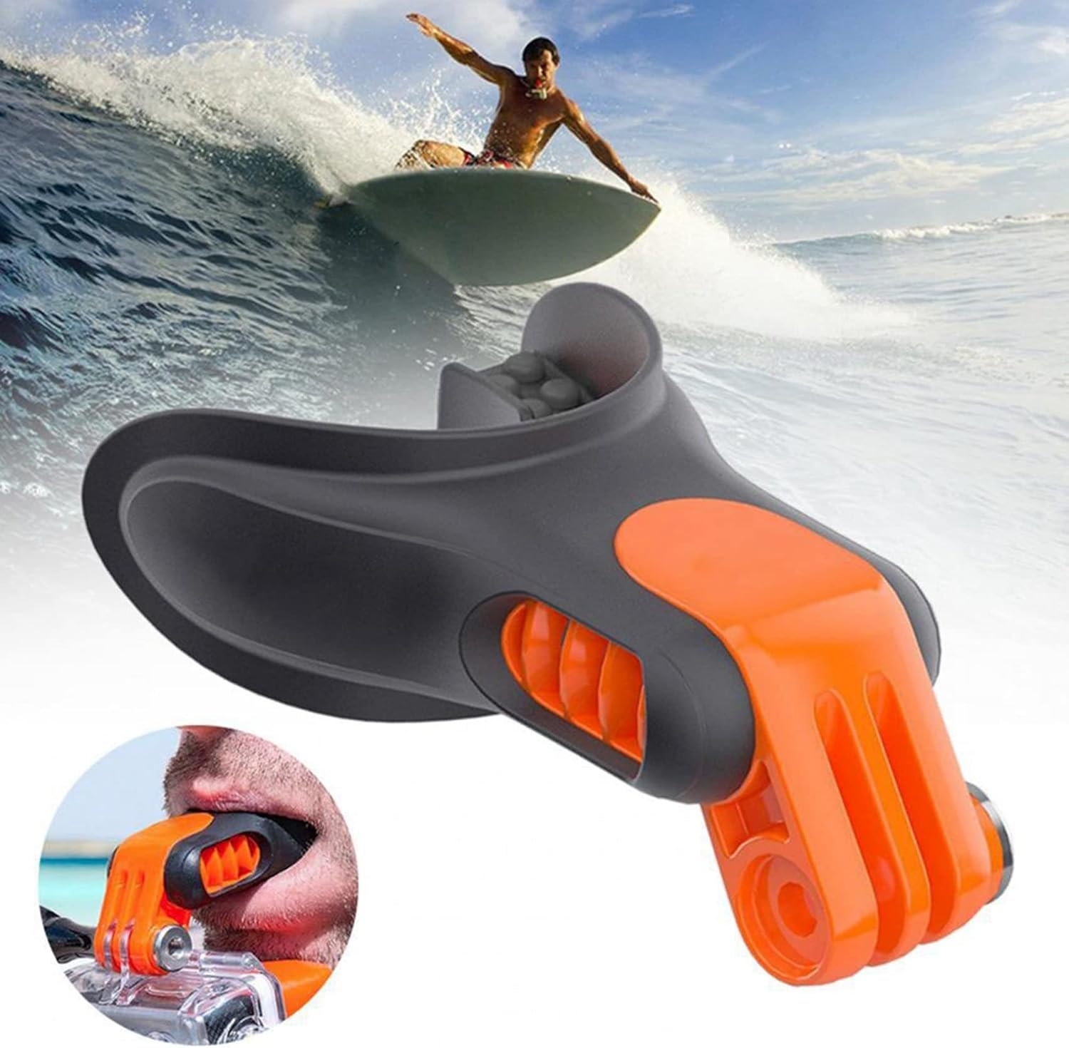 Yieidui Mouth Mount Conspicuous Portable Camera Accessories Surfing Mouthpiece Bite for 7/6/5 Action Cameras image number 4