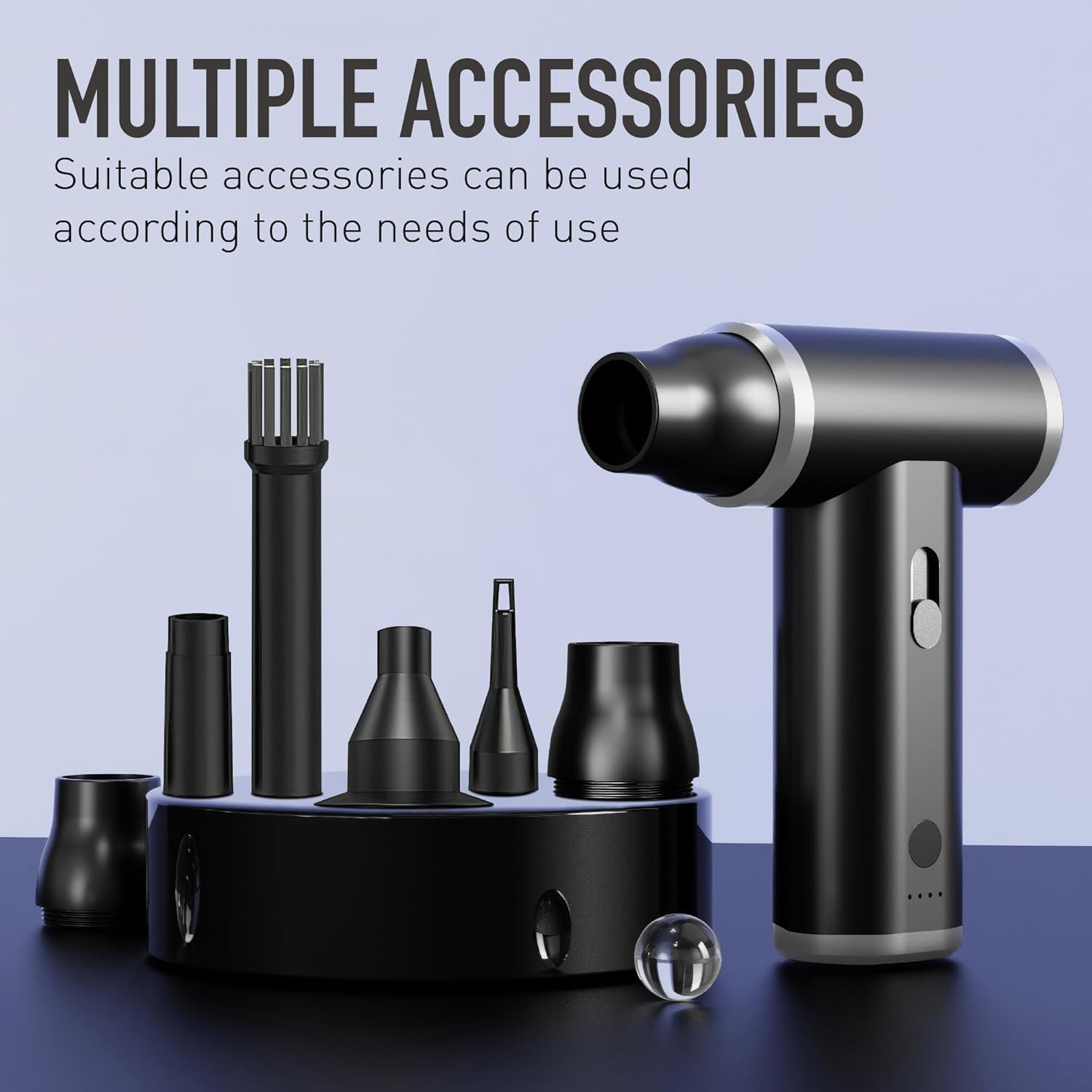 2000Mah Recharged Air Duster, Multipurpose Air Duster Fan for Computer Keyboard Cleaning, Air Cushion Inflation, Car Interior Cleaning, Barbecue Carbon Blowing, Vacuuming, Hair Blowing, Etc. image number 1