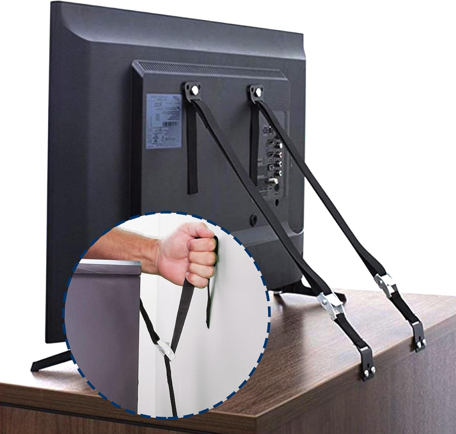 2 Pack TV Safety Straps, Hhdvdywgd TV anti Roll and Rewind for Baby Proofing &ndash; Secure Flat Screens, Dresser, Cabinet to Wall/Stand, Heavy Duty Earthquake Straps