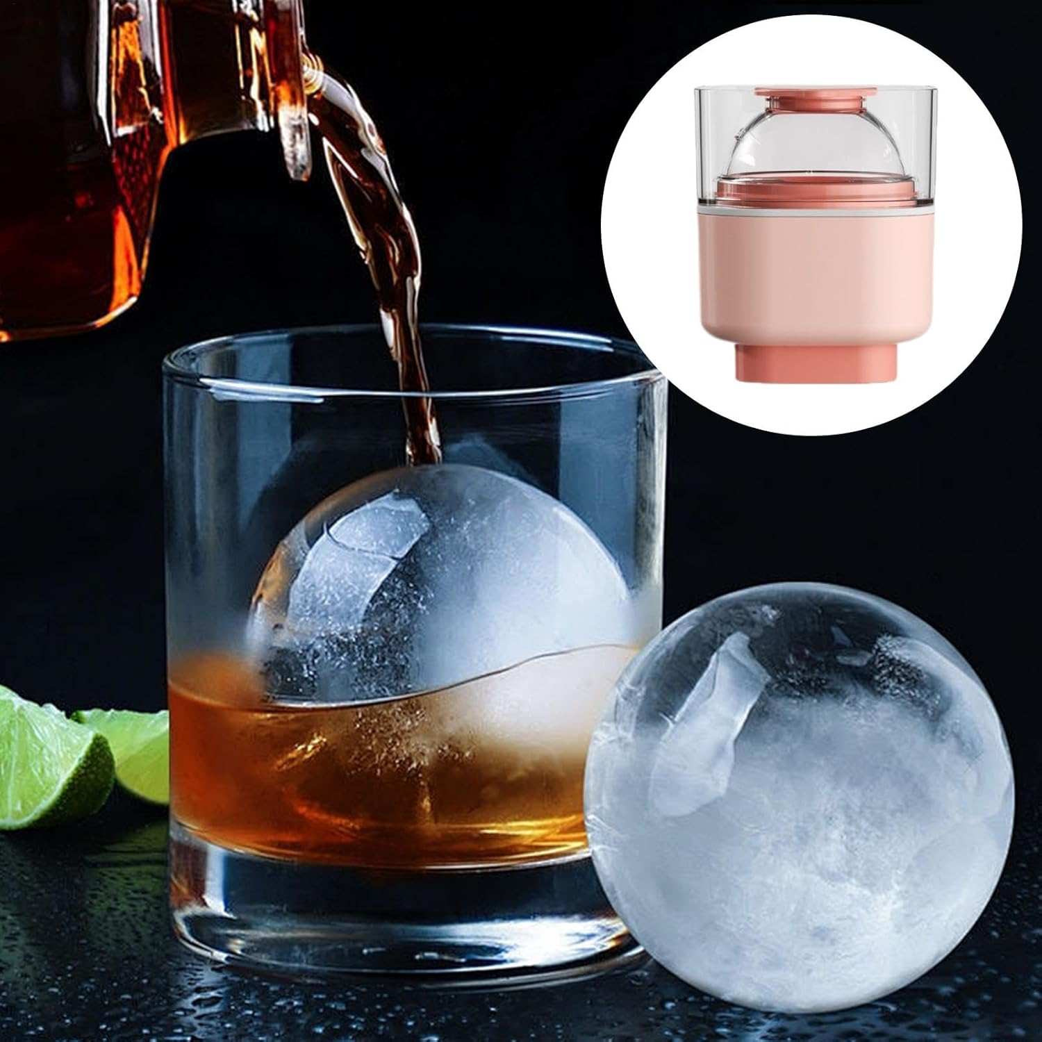 Ice Ball Maker Mold,Round Ice Hockey Machine Mold - Press Design Kitchen Gadget for Parties, Bars, Work Area, Drink Shops, Picnic, Home