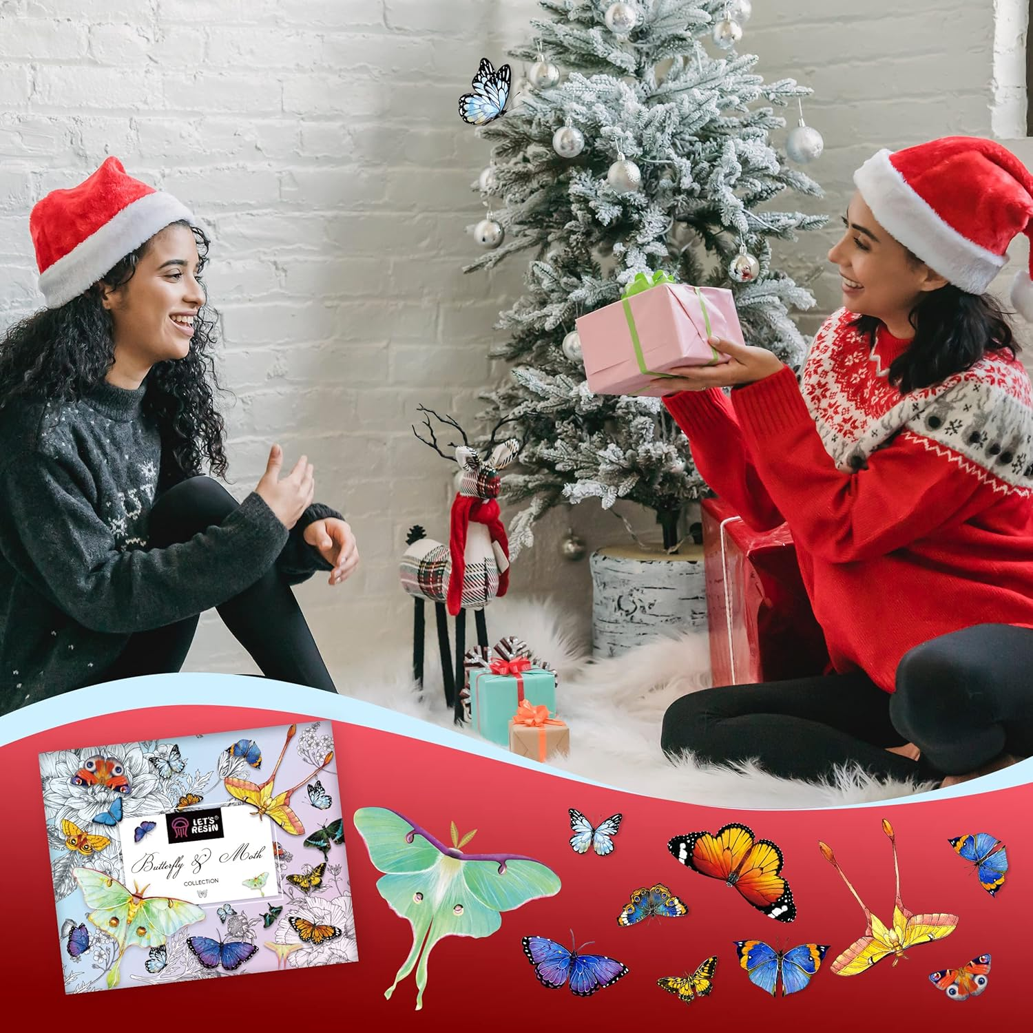 LET'S RESIN Realistic Paper Butterfly Moth,46 Pcs Double-Sided Faux Butterfly,Vintage Floral Decoration,Epoxy Resin Supplies/Accessories for Resin Art,Crafts,Molds