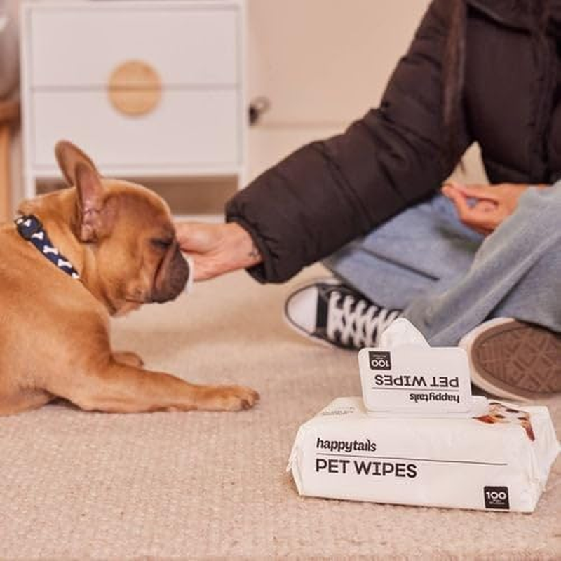 Happy Tails Pet Wipes, 100 Count, Aloe Vera Scented, Removes Mud and Odour (2 Pack) image number 2