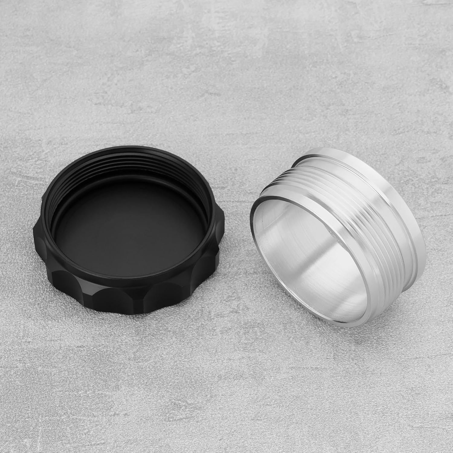 YINETTECH 2 Inch ID 51Mm Aluminium Alloy Fuel Tank Cover Weld Billet on Filler Neck with Cap Oil Fuel Water Tank Reservoir Cap Car Weld on Filler Neck Cap Oil Fuel Tank Black image number 3