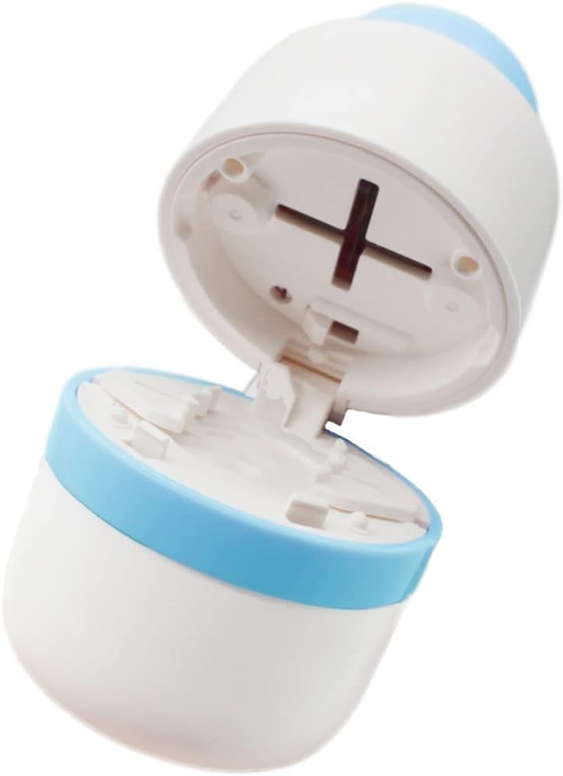 Champshop Safety Hidden Blade Pill Cutter and Storage for Splitting Small and Large Tablet into Half or Quarter (Blue) image number 2