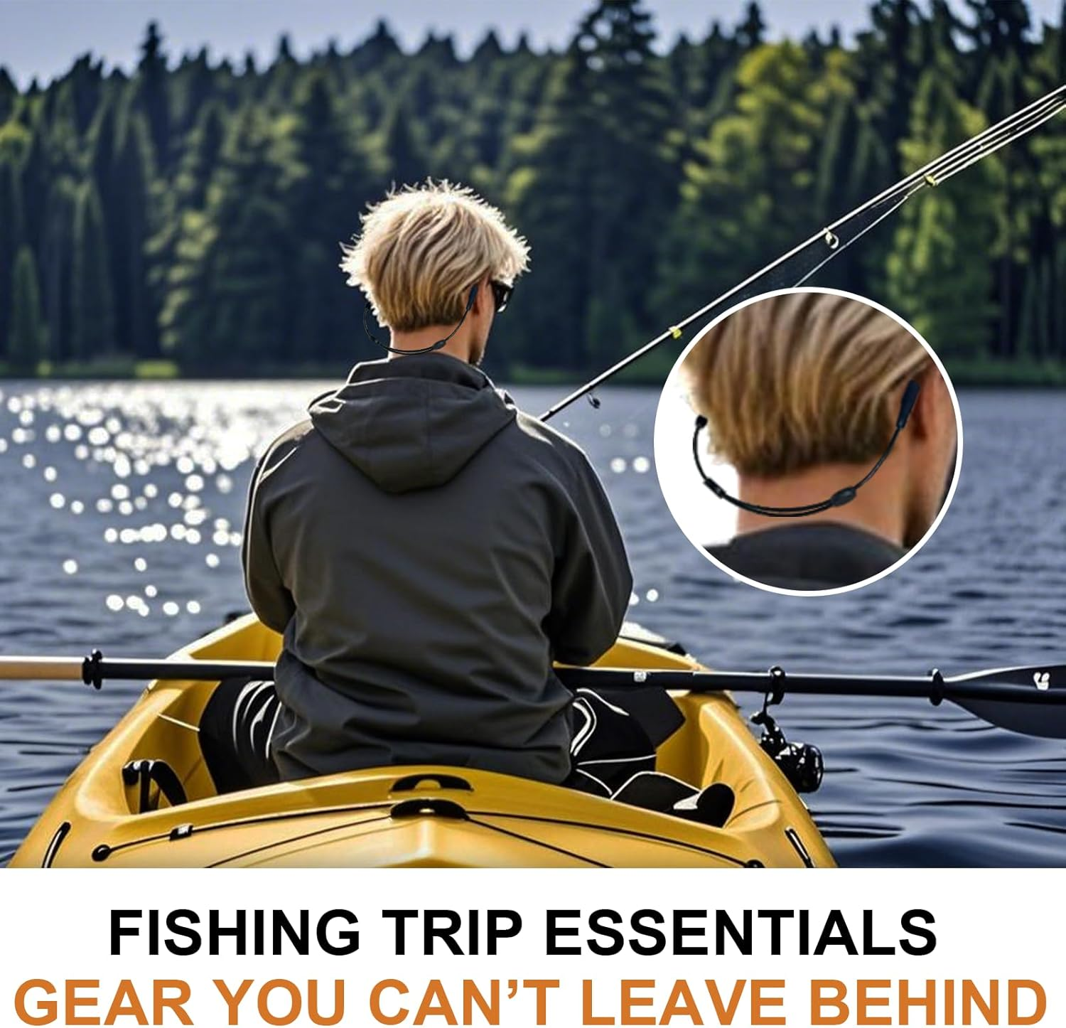 Favanty Adjustable Glasses Strap for Sport, Anti-Slip Sunglasses Strap for Men Wowen Kids - 3 Pcs Black+Blue+Red image number 3