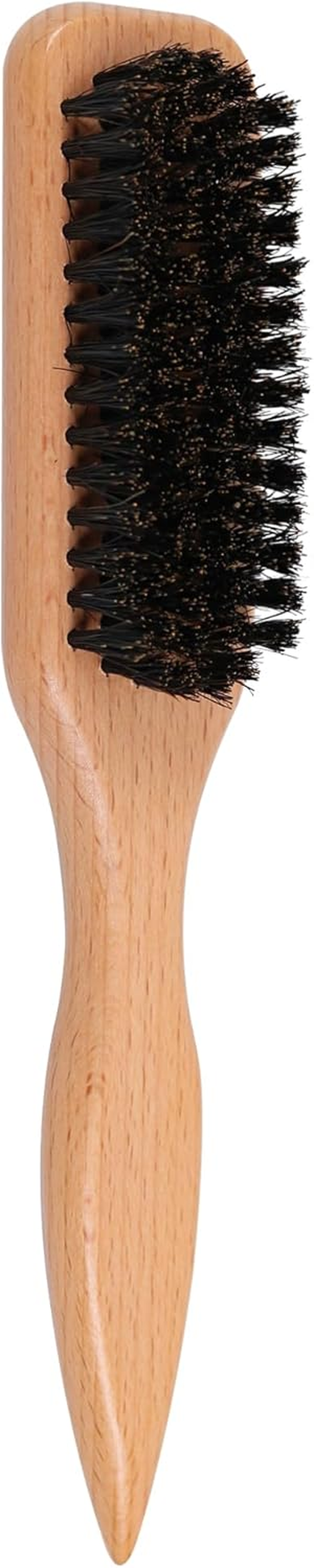 OWIIZI Slick Back Hair Brush for Smoothing Ponytail, Soft Boar Bristle Styling Edge Control Brush for Sleek Hair, Wooden Rat Tail Pointed Handle Wax Stick for Hair, Teasing Hair Brush for Men Women image number 1