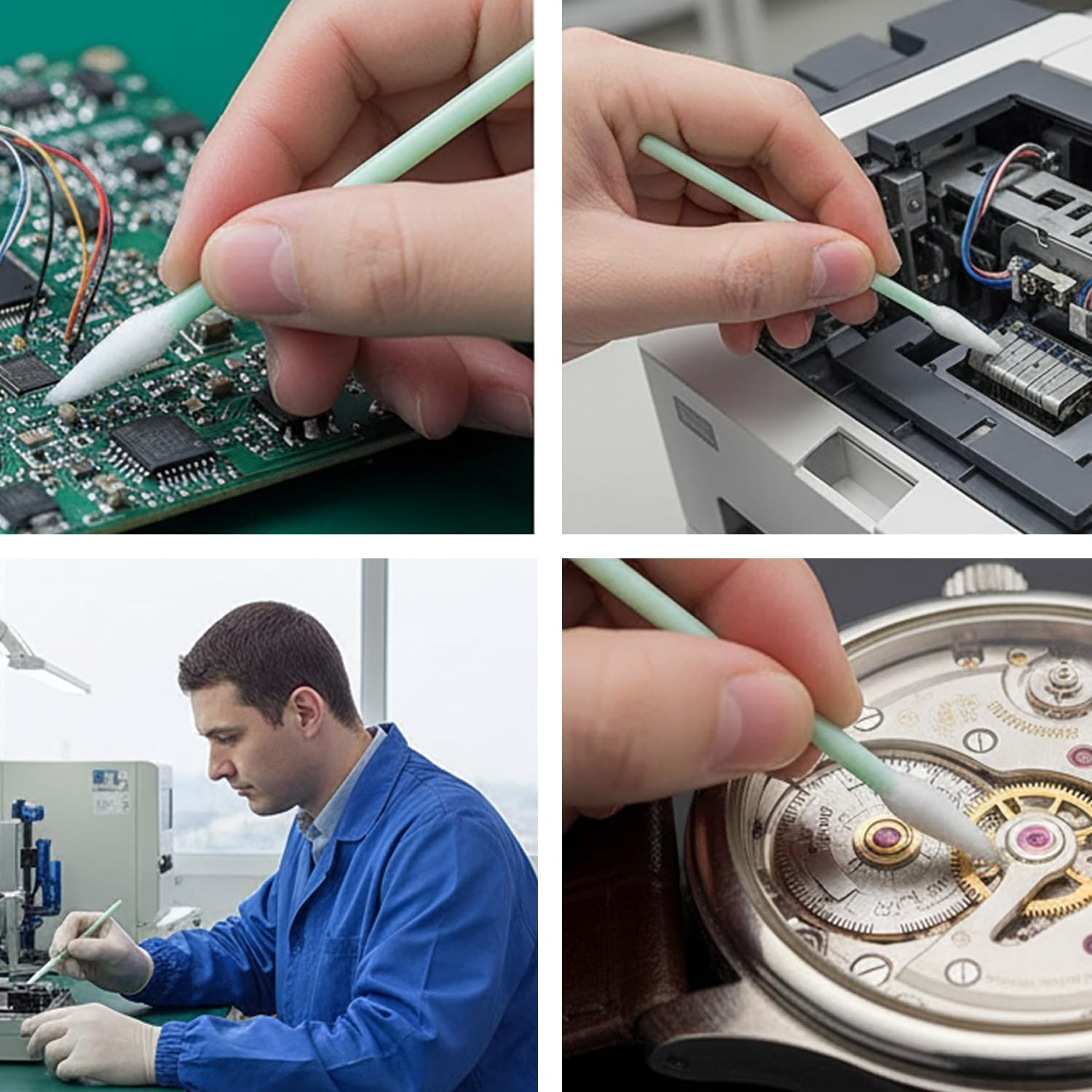 Pointed Tip Sponge Foam Swabs, 200 Pcs for Electronic Cleaning and Detail Processing, 77 Mm (3.03 Inch), Compatible with Inkjet Printers Cameras Lenses &ndash; Haheihei