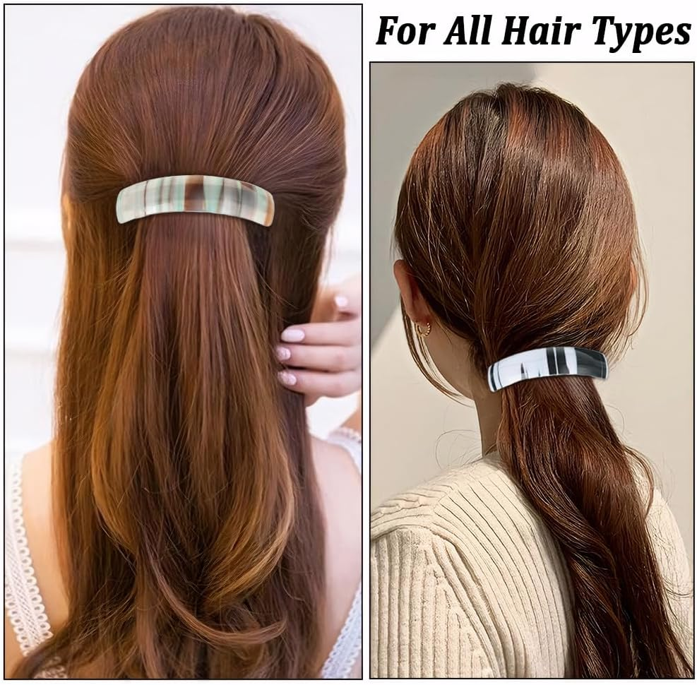 XFSRG Hair Clips Women'S Hair Clip Ombre Design Striped Colour Gradient Rectangular Feather Suitable for Half up Hair image number 5