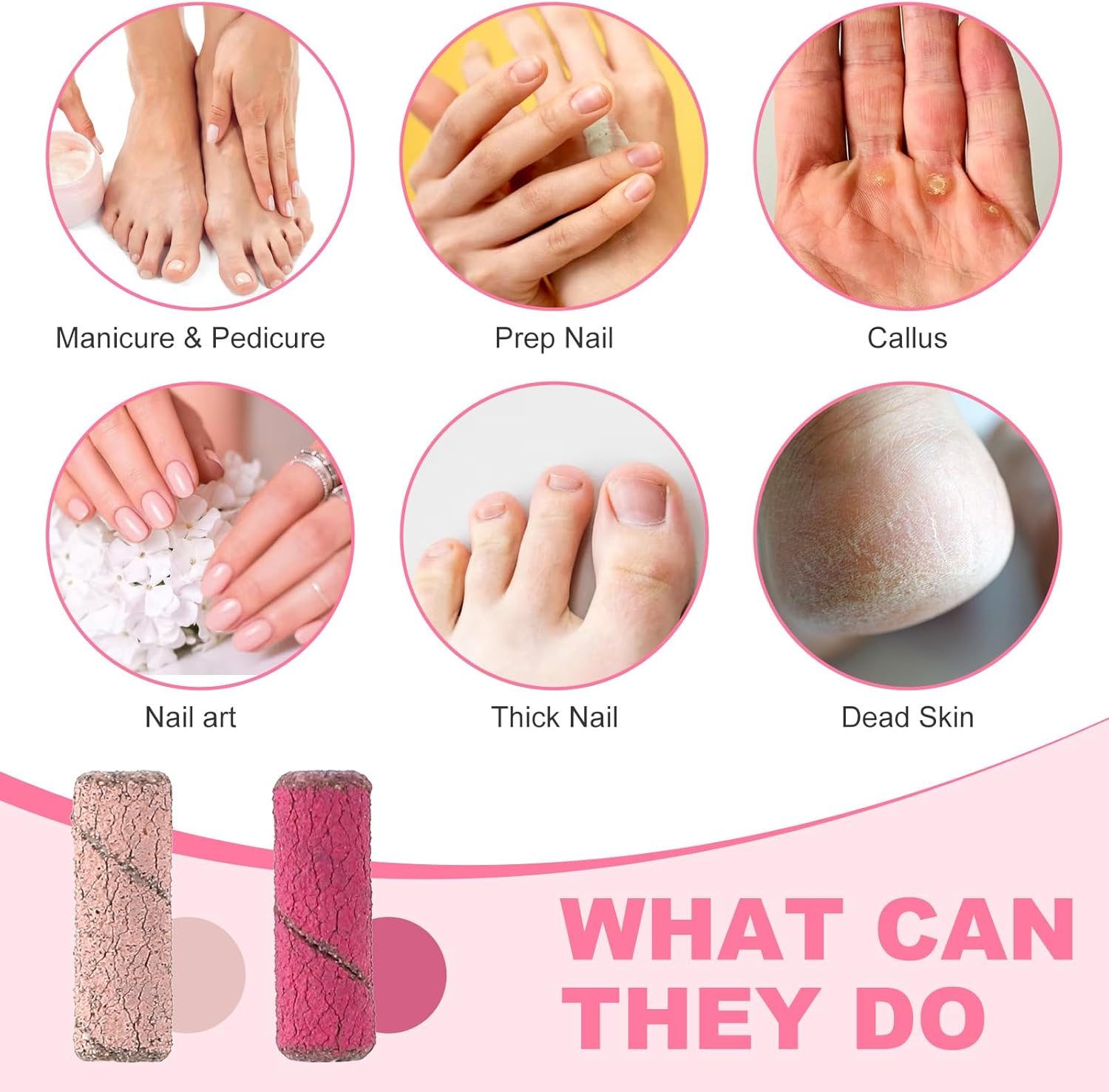 Pack of 120 Small Nail Sanding Belts, 240 Grit and 180 Grit Sanding Belts for Nail Drill, Mini Sanding Sleeves Nail Cutter, Sanding Caps Nail Cutter Attachment for Professional Manicure Pedicure image number 5