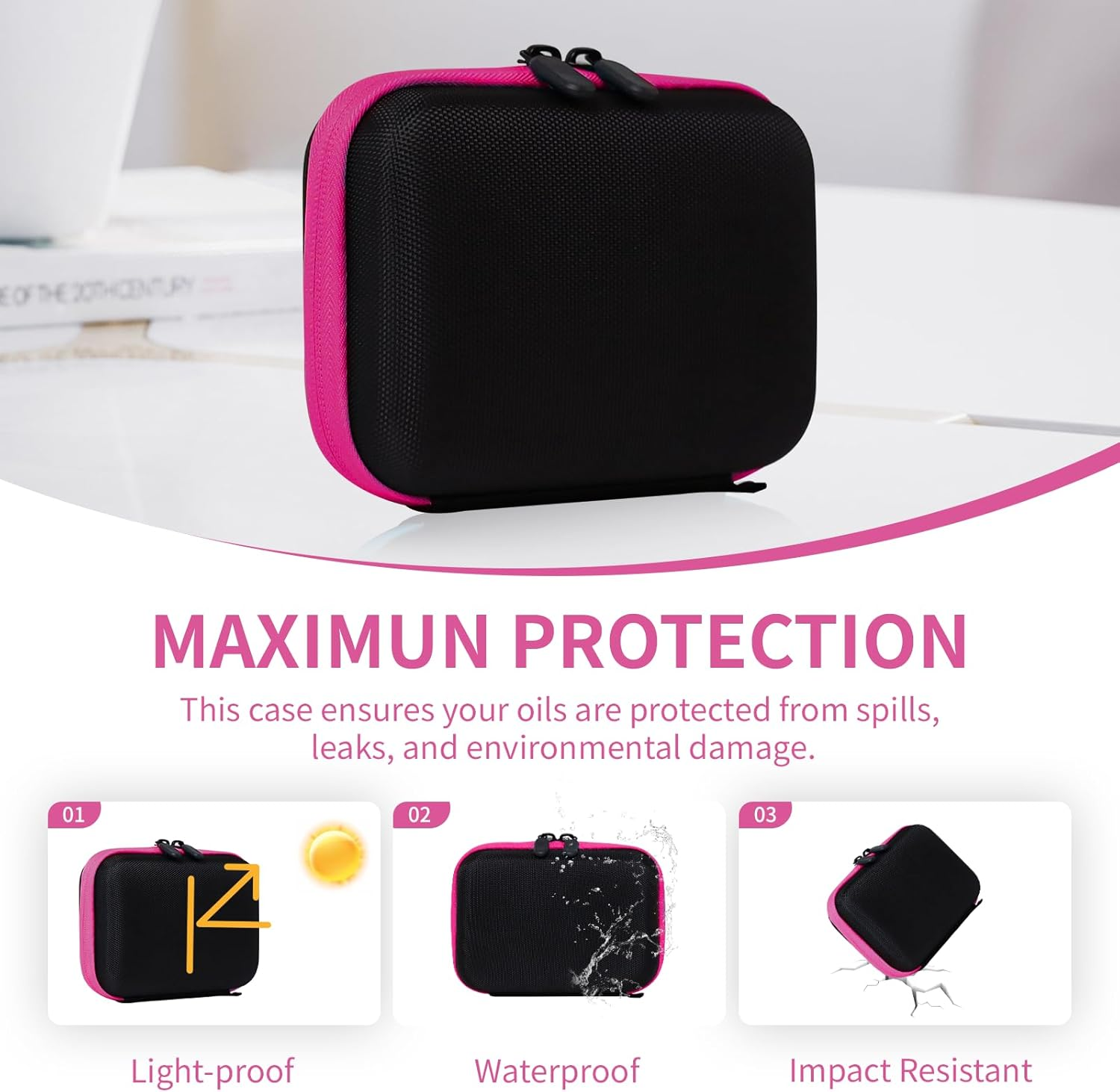 ZORETCO Essential Oil Storage Holder Organizer Carrying Case, Essential Oils Box Holds 30 Bottles 1Ml- 3Ml Bottle Travel Storage Organizer Bag for Doterra & Young Living (Box Only) image number 6