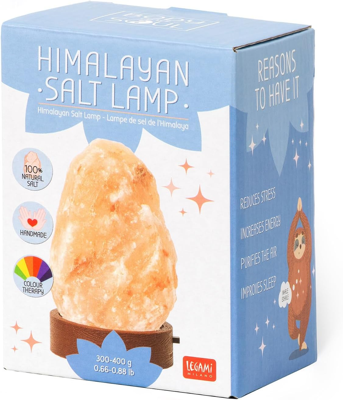 Legami - Himalayan Salt Lamp, Mini, &Oslash; 7 Cm, 300/400 G, Chromotherapy, Natural Shape, Luminous Effect, Batteries Not Included, Handmade image number 4