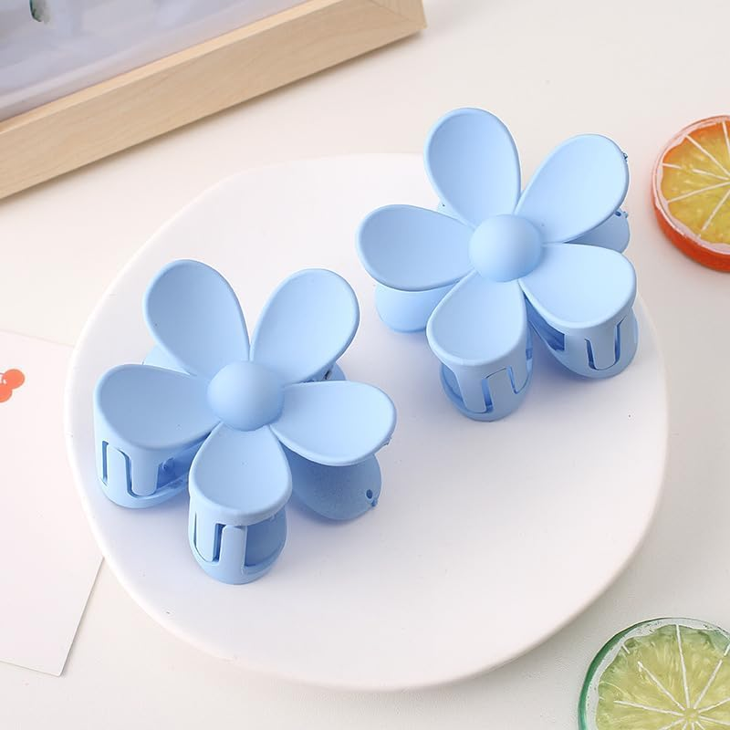 Blue Hair Claw Clips Flower Hair Clips &ndash; Big Cute Claw Clips, Large Hair Clips Strong Hold for Women Thin Hair for Women Thick Hair, Clips Hair Accessories image number 3