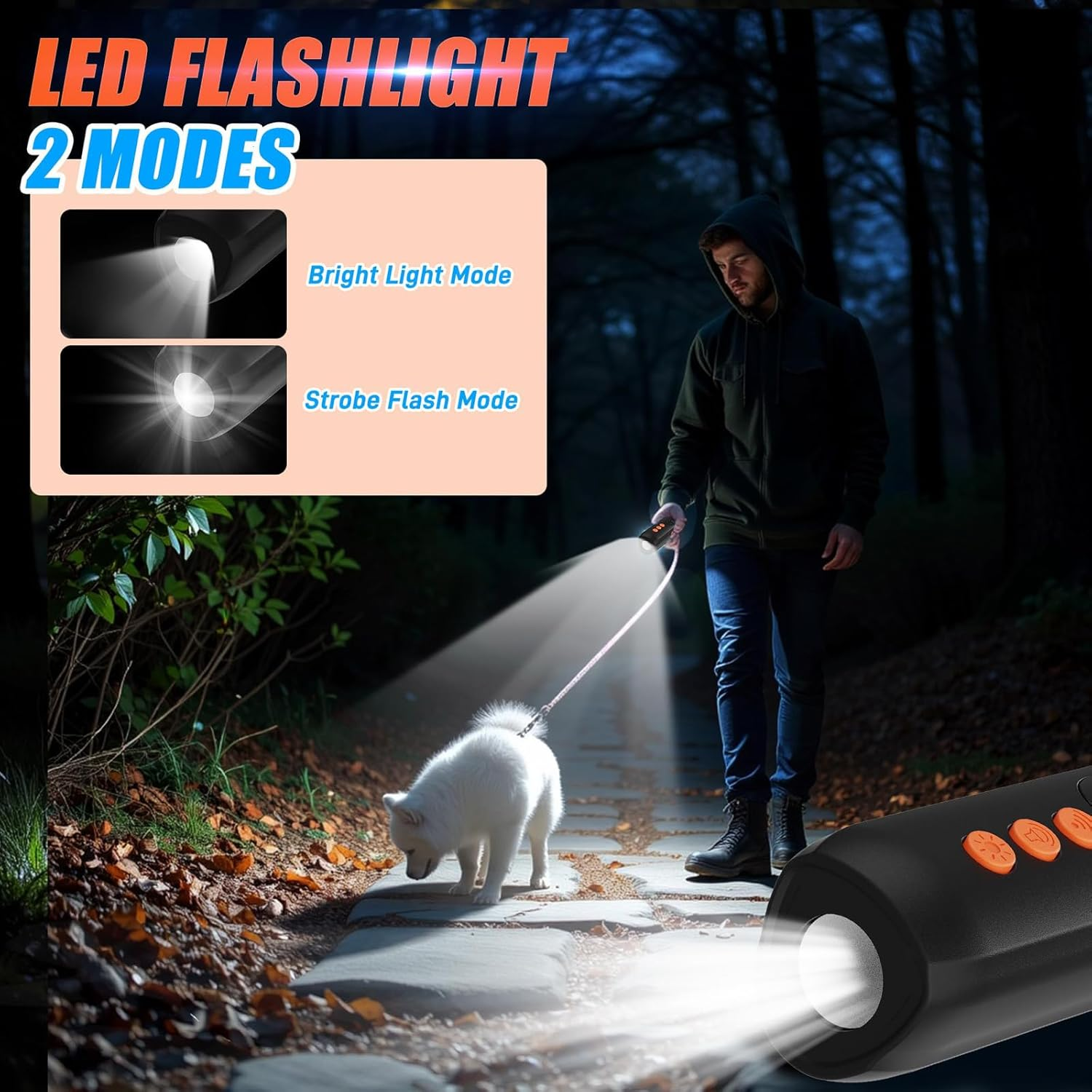 Anti Barking Device for Dogs, 3X Ultrasonic Dog Bark Deterrent Device, 15M Range Dogs Bark Control, Stop Dog Barking Devices for Small Medium Large Dog Outdoor Indoor Correct 4 Training Modes image number 1