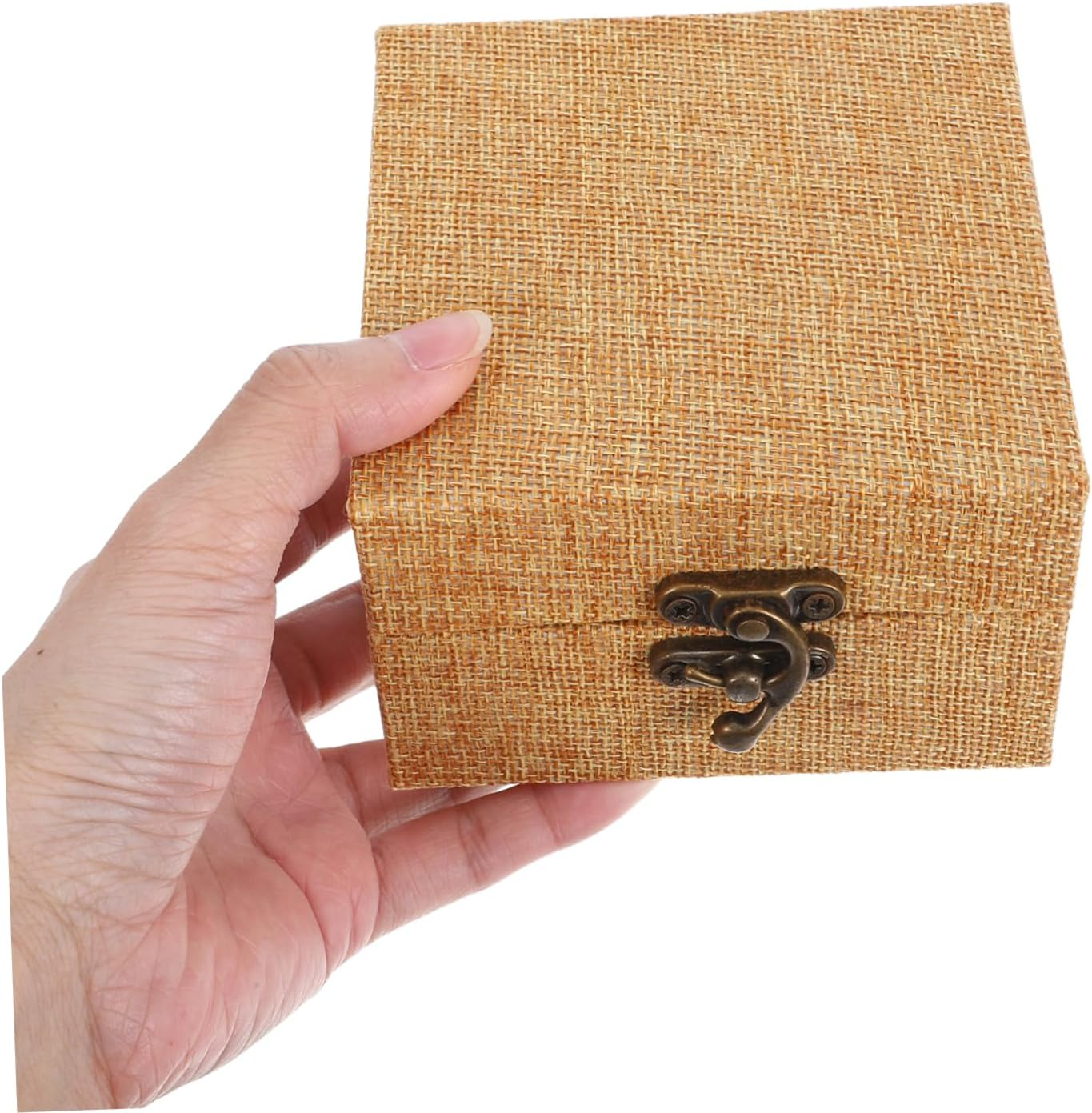 Angoily Wooden Treasure Chest for Boys and Girls Decorative Storage Box Brocade Lid Multifunctional Ink Pad Box for Jewelry for Occasions image number 6