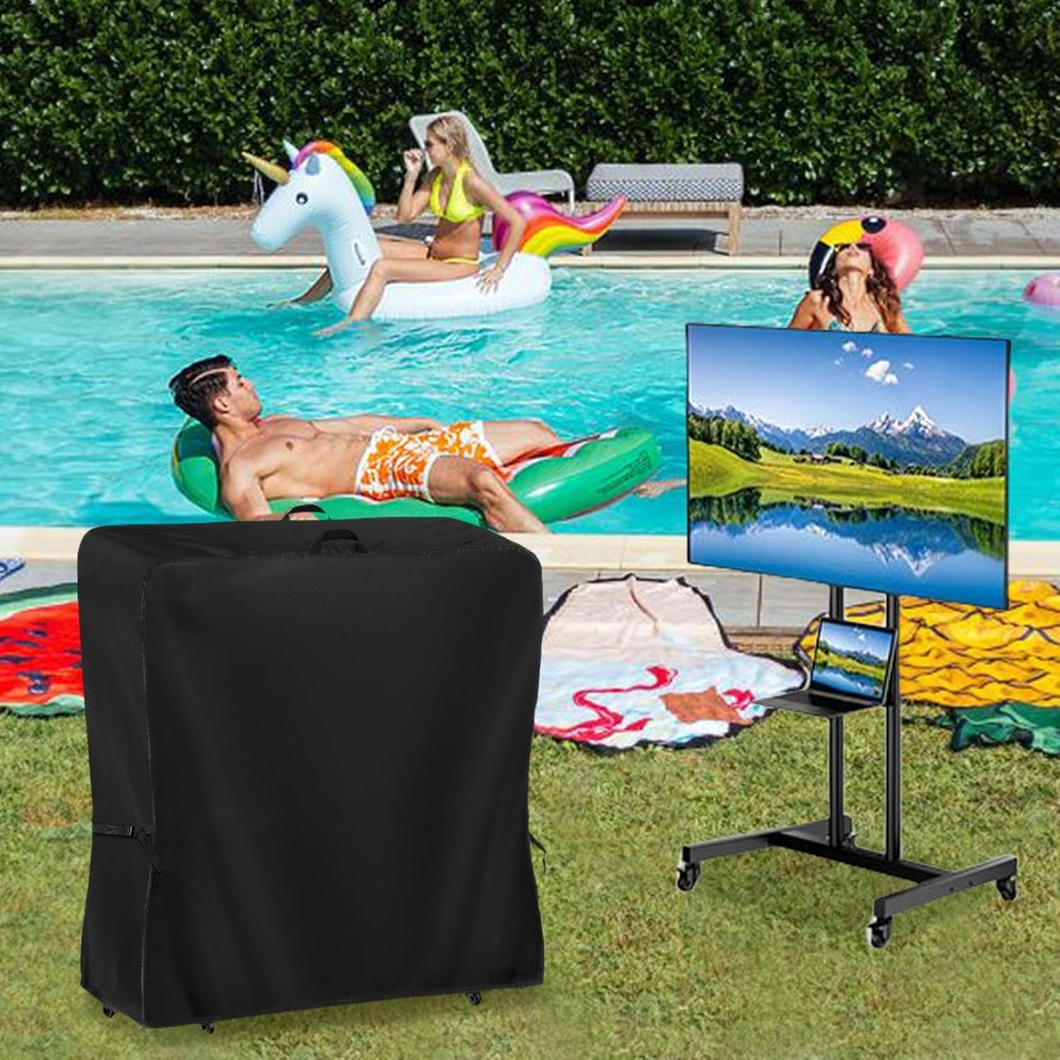 Gwtdtoad Outdoor TV Cover - Dust-Proof TV Screen Protection Cover | Waterproof Television Screen Protectors Shield for Patio Yard Lawn Garden Deck Backyard Courtyard image number 1