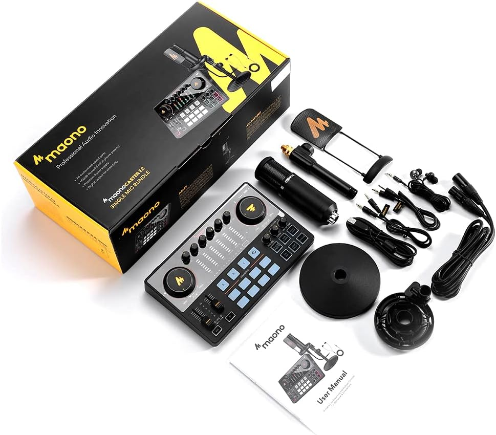 Maono AME2A USB-C Audio Interface - Built-In Effects, XLR and Inst Input, Includes Microphone image number 4