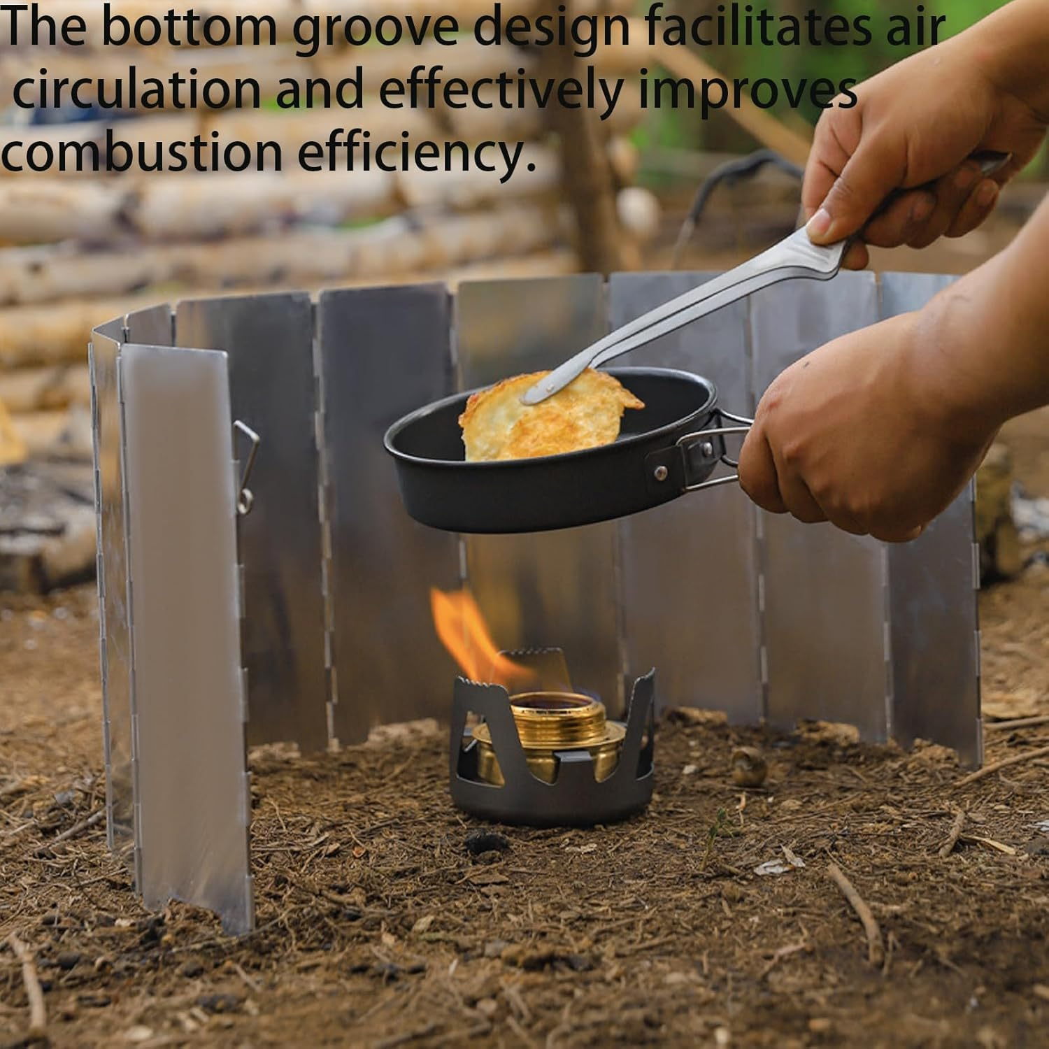 10 Plates Ultralight Folding Camp Stove Windscreen Portable Camping Stove Windshield for Use with Alcohol Stoves and Other Backpacking Stoves,Must for Outdoor Travel image number 4