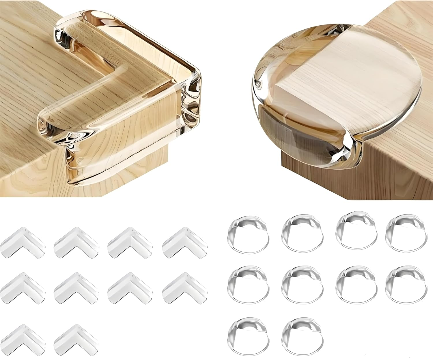 Clear Baby Table Corner Protectors,Ideal Baby Proofing Safety Covers for Furniture and Table Corners(20Pcs) image number 6