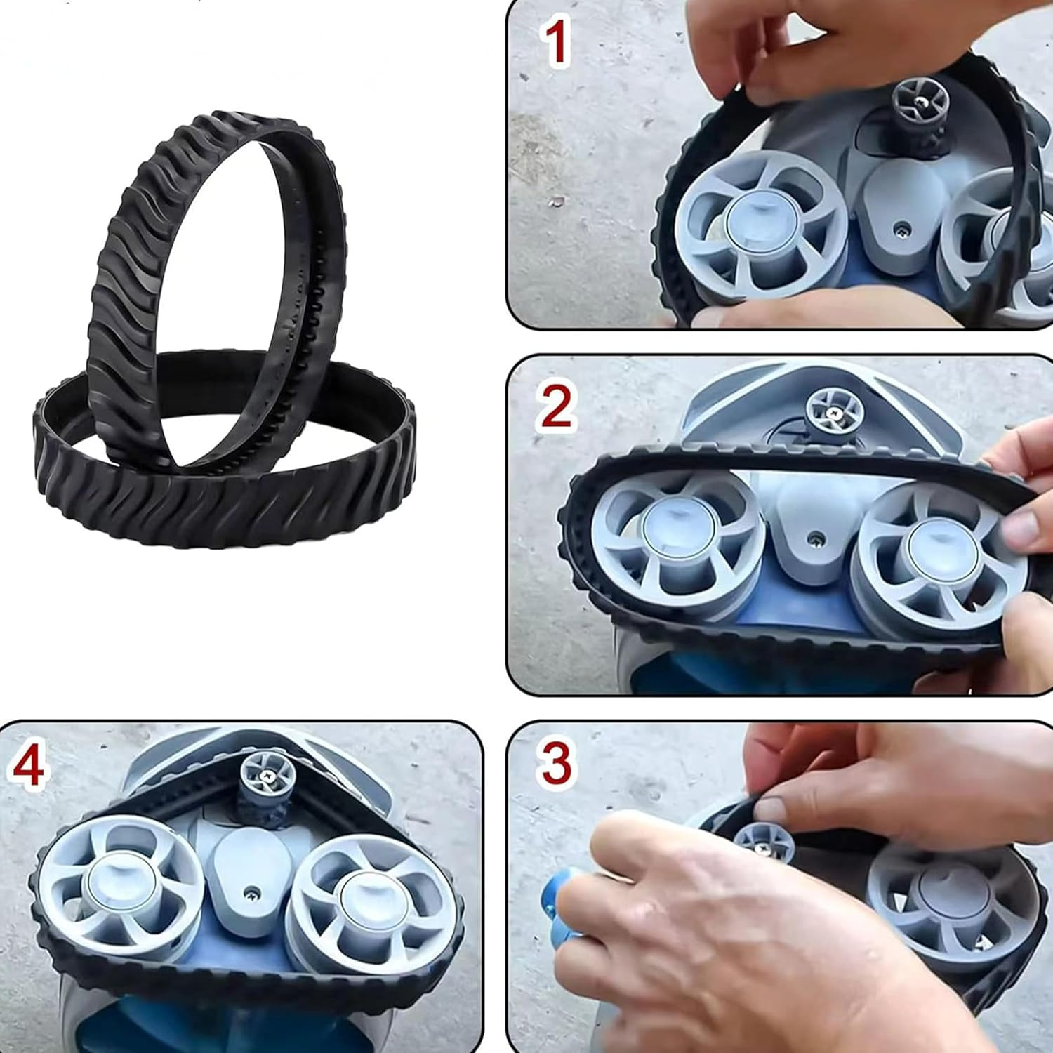MDHWL 2-Pack Rubber Track Replacement for Zodiac MX8 Elite & MX6 Elite Pool Cleaners - R0526100 Wheel Belts for MX8 and MX6 Models image number 4