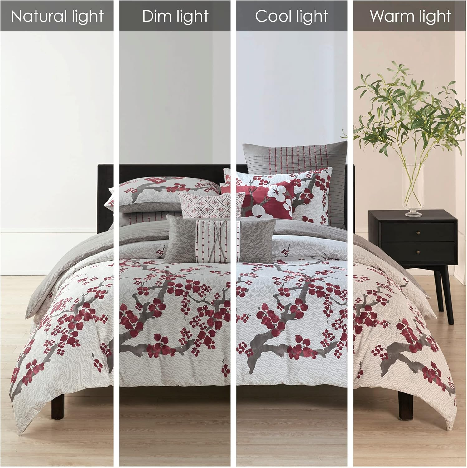 N Natori Cherry Blossom Mini Duvet Set, King, Multicolored image number 1