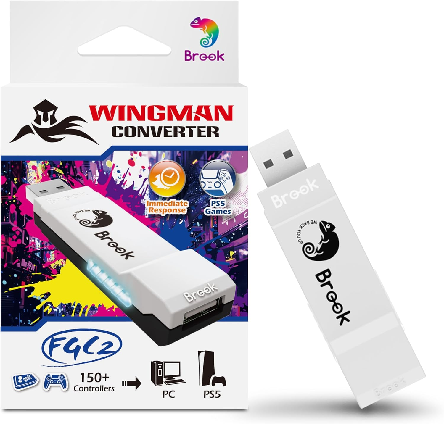 Brook Wingman FGC2 Converter&ndash; Arcade Joystick Adapter for PS5 & PC, Supports All PS5 Games image number 1