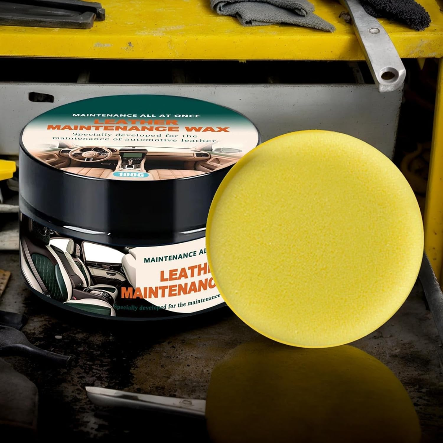 Rissunkv Car Interior Restorer | Dashboard Scratch Repair Kit,100G Automotive Wax Safe Long Lasting Cleaner Coating Paste Detailing Supplies for Wheel