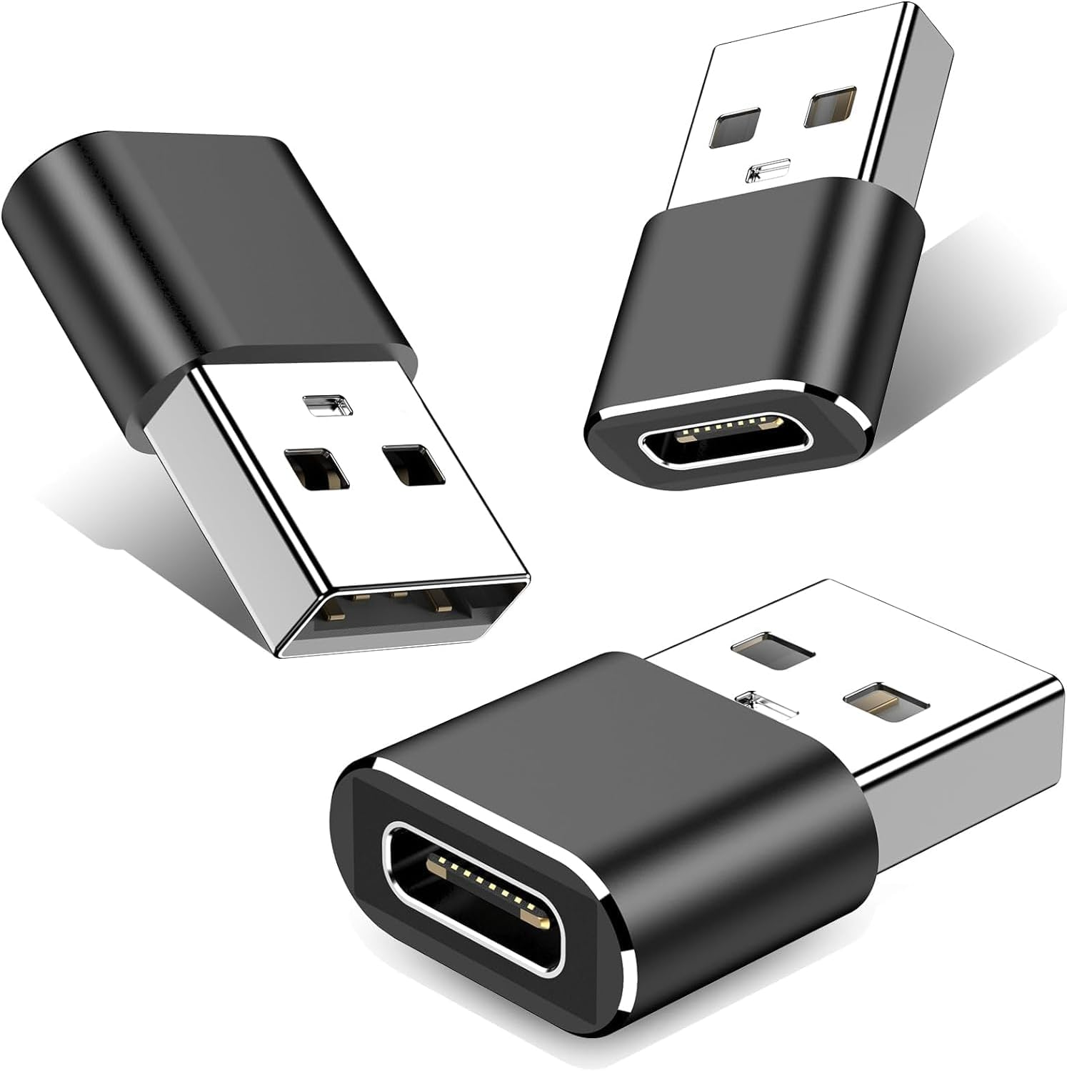 USB to USB-C Adapter, (3 Packs) Charging and Data Converter Type C Female to Type a Male, Compatible with Iphone 15/14/13/12 plus Pro Max Mini, Ipad Pro Air, Mac, Laptop, Galaxy S23/S22/S21 image number 5