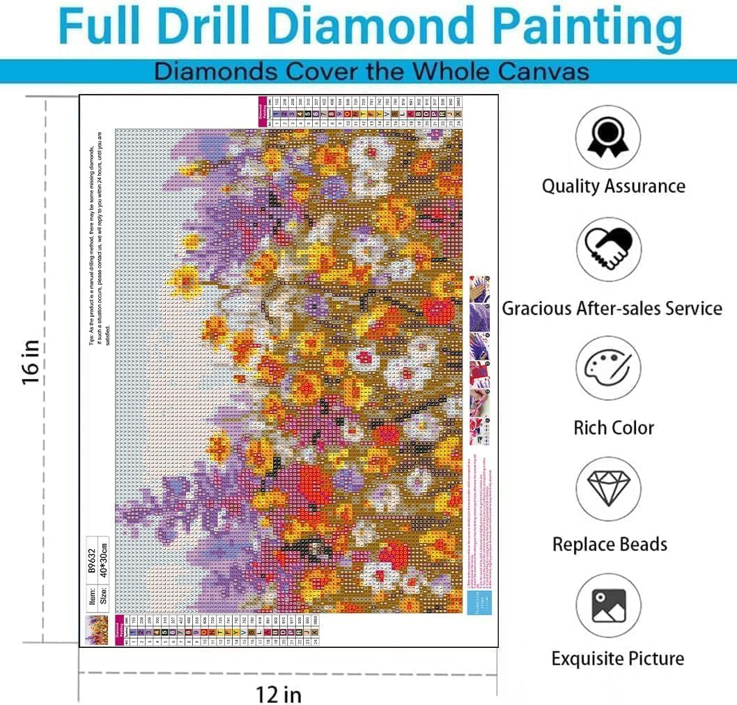 Diamond Painting Kits for Adults, Rose 5D DIY Diamond Art Kits Full Drill Diamond Dots for Gift Wall Decor and Relaxation Gem Arts 12X16 Inch