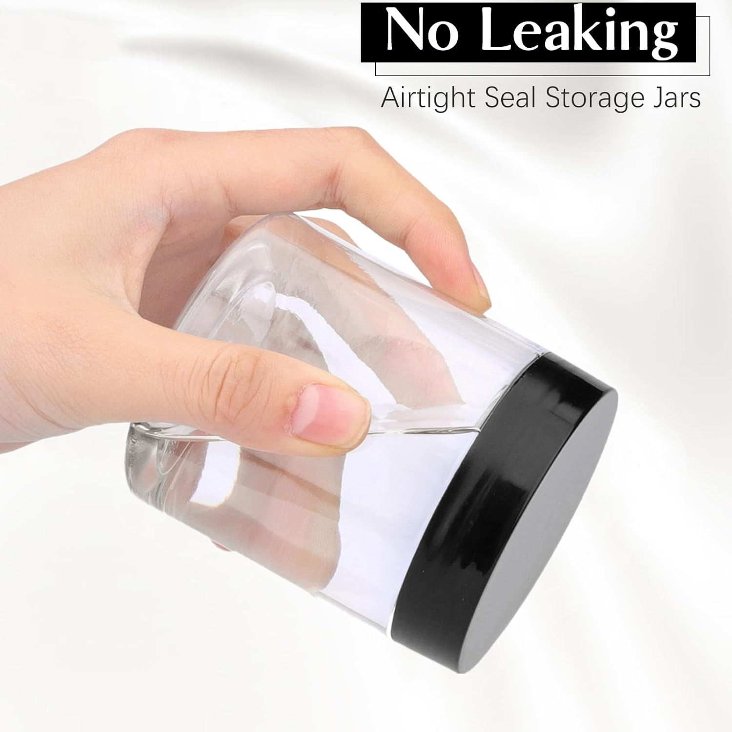 TUZAZO 8 Oz Plastic Containers with Lids and Labels BPA Free, Tuzazo Clear Empty Refillable Plastic Jars for Cosmetics, Lotions, Body Butters, Bath Salt & Beauty Products(12 Pack), Clear, 8 Oz image number 5