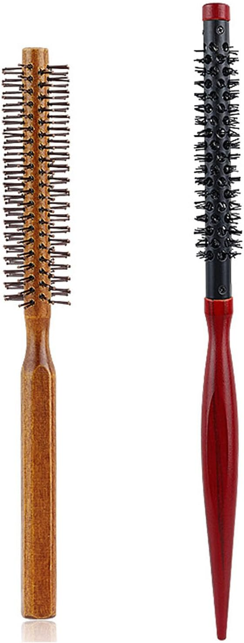 YIQFOCA 2Pcs Roller Hair Combs,Small round Brush for Blow Drying and Curling,Round Hair Styling Brush Curling Hair Brush for Women and Menfor Thin Hair,Bangs,Beard,Lifting,Curling