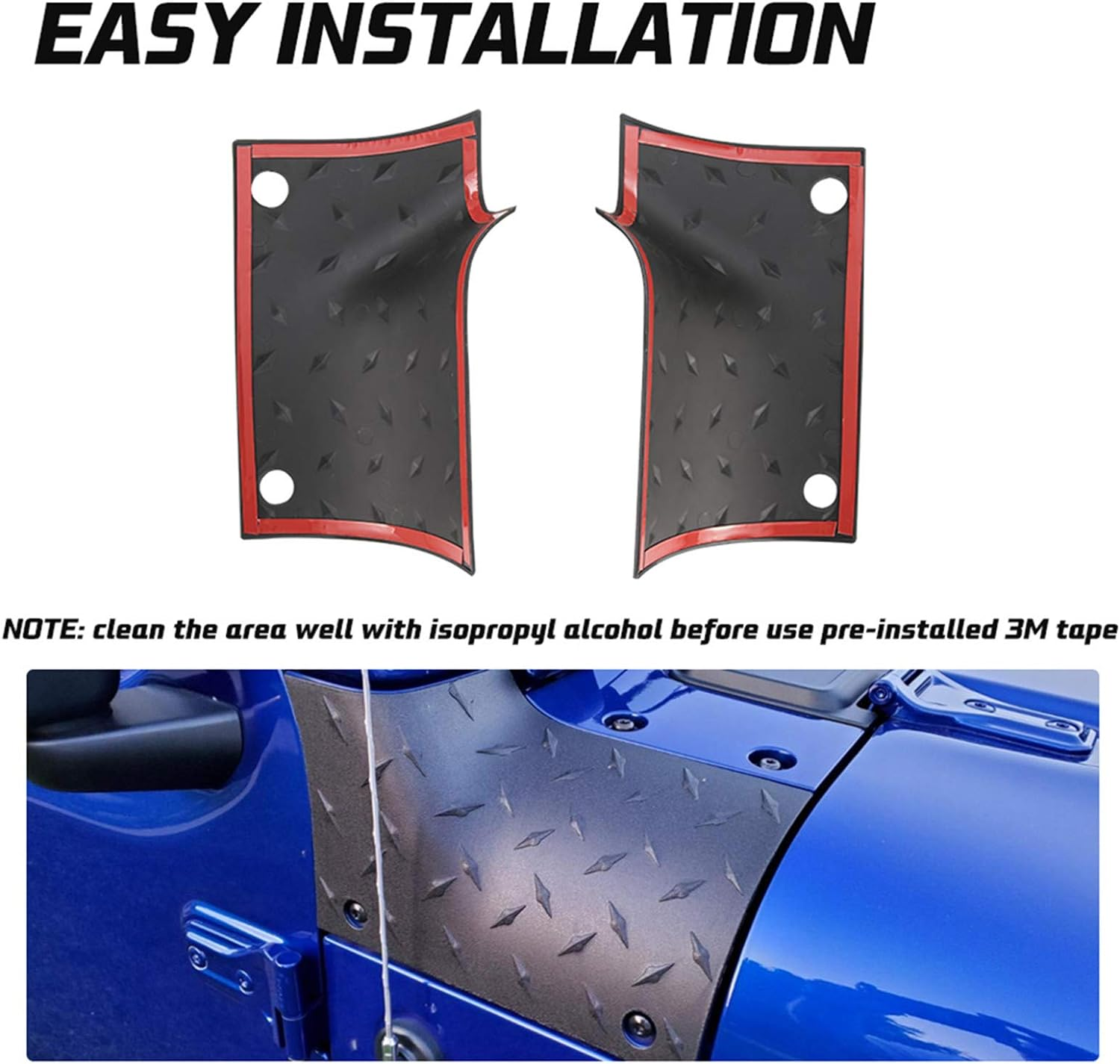 KIWI MASTER Cowl Body Armor Outer Cowl Covers JL Corner Guards for 2018 2019 Jeep Wrangler JL Gladiator Sahara Sport Rubicon, JL Exterior Accessories Parts, Black image number 5