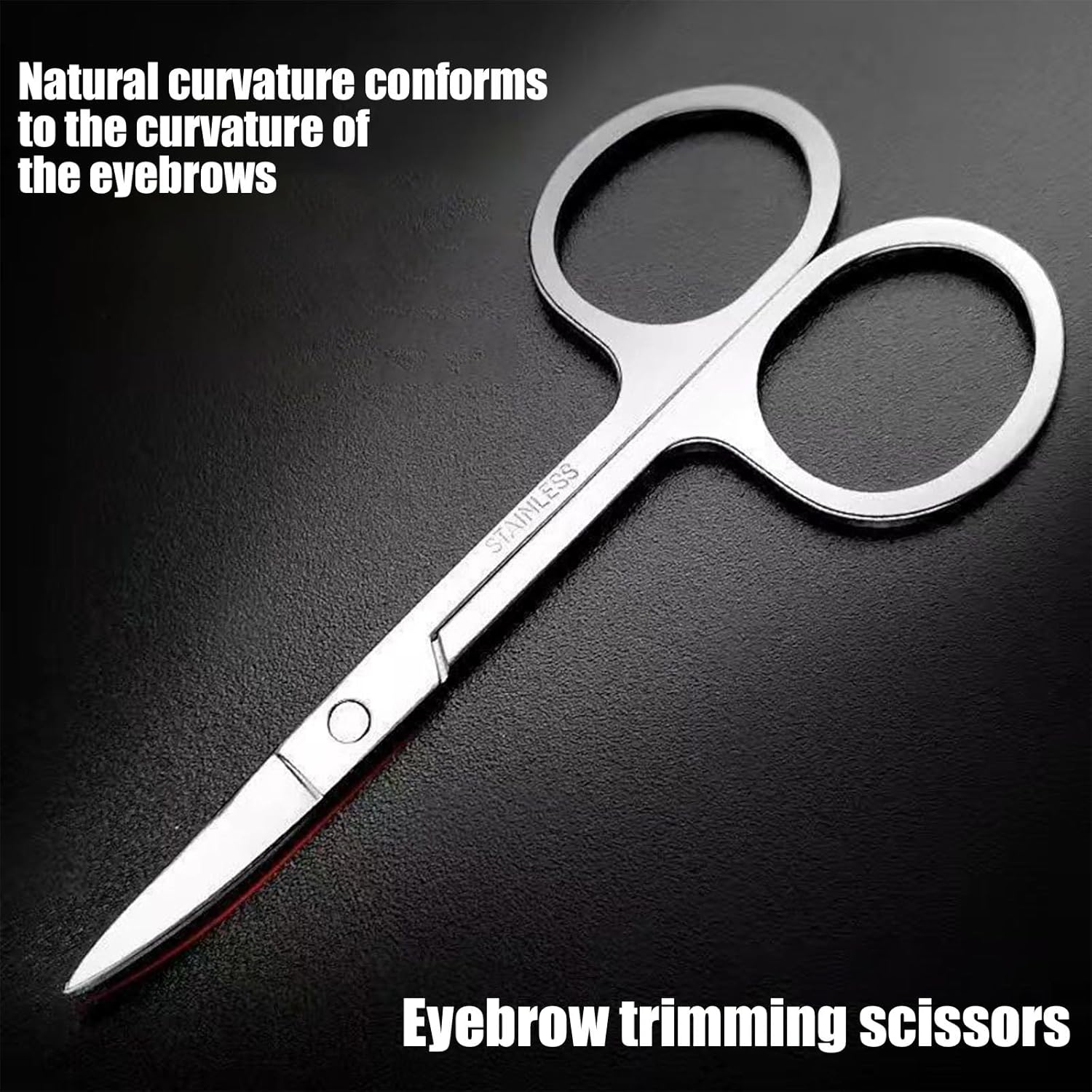 BGENHPON Grooming Scissors for Facial Hair - Small Beard Scissors Men Women - Eyebrow Nose Mustache Ear Trimming - Curved Safety Tip Stainless Steel 2PCS image number 2