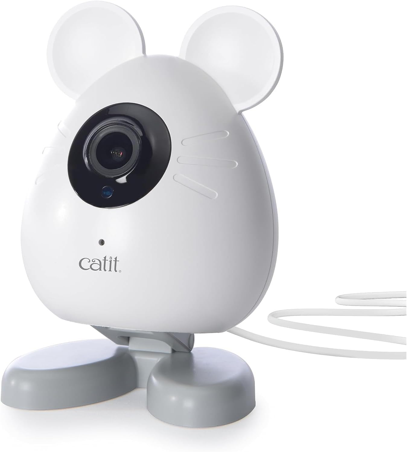Catit PIXI Smart Mouse-Shaped Cat Indoor Camera, App-Controlled Pet, White image number 4