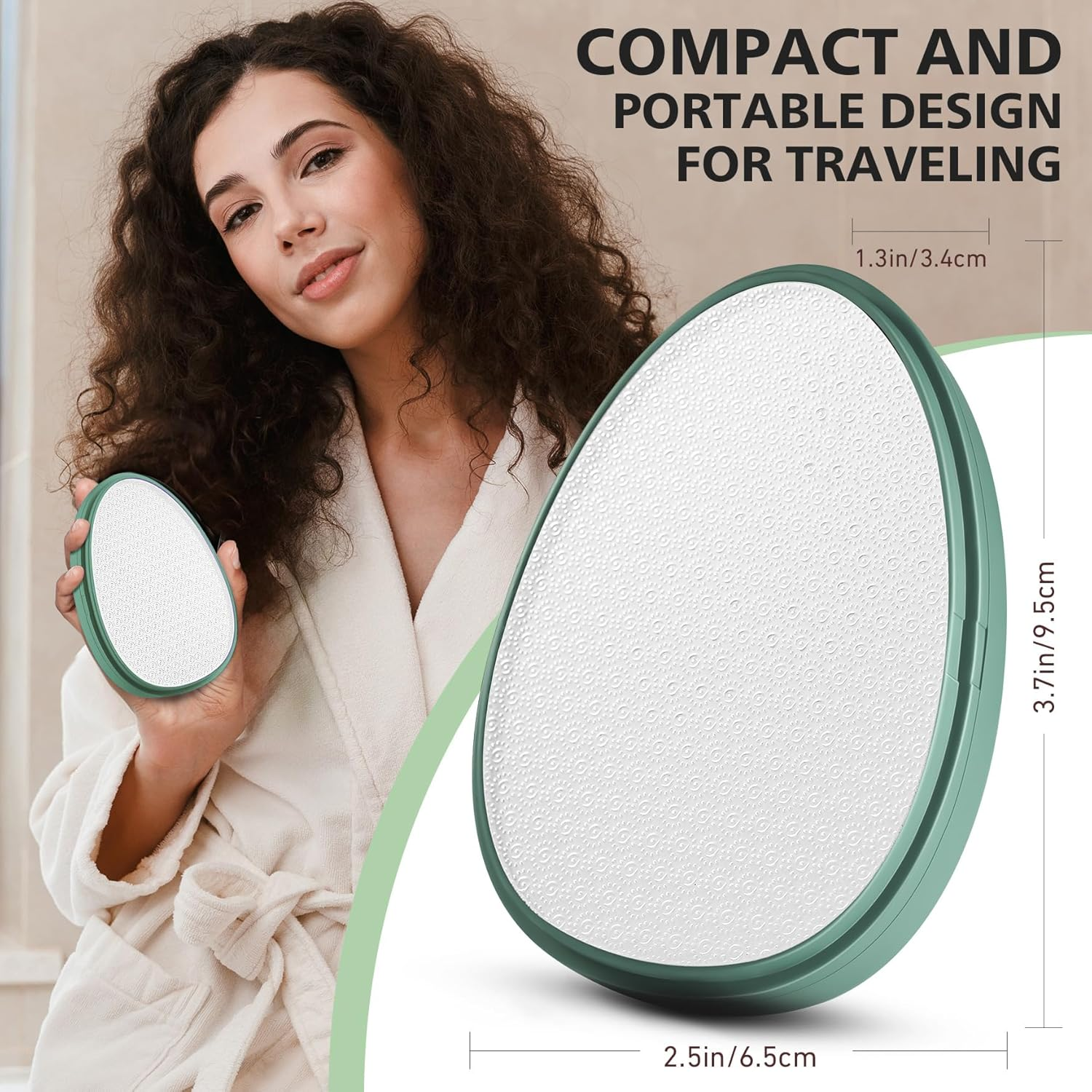 BALUCA Glass Foot File Callus Remover for Feet - Nano Glass Foot Scraper Scrubber Dead Skin Removal for Cracked Heels,Professional Pedicure Tool for Home, Salon, and Travel (Green) image number 3