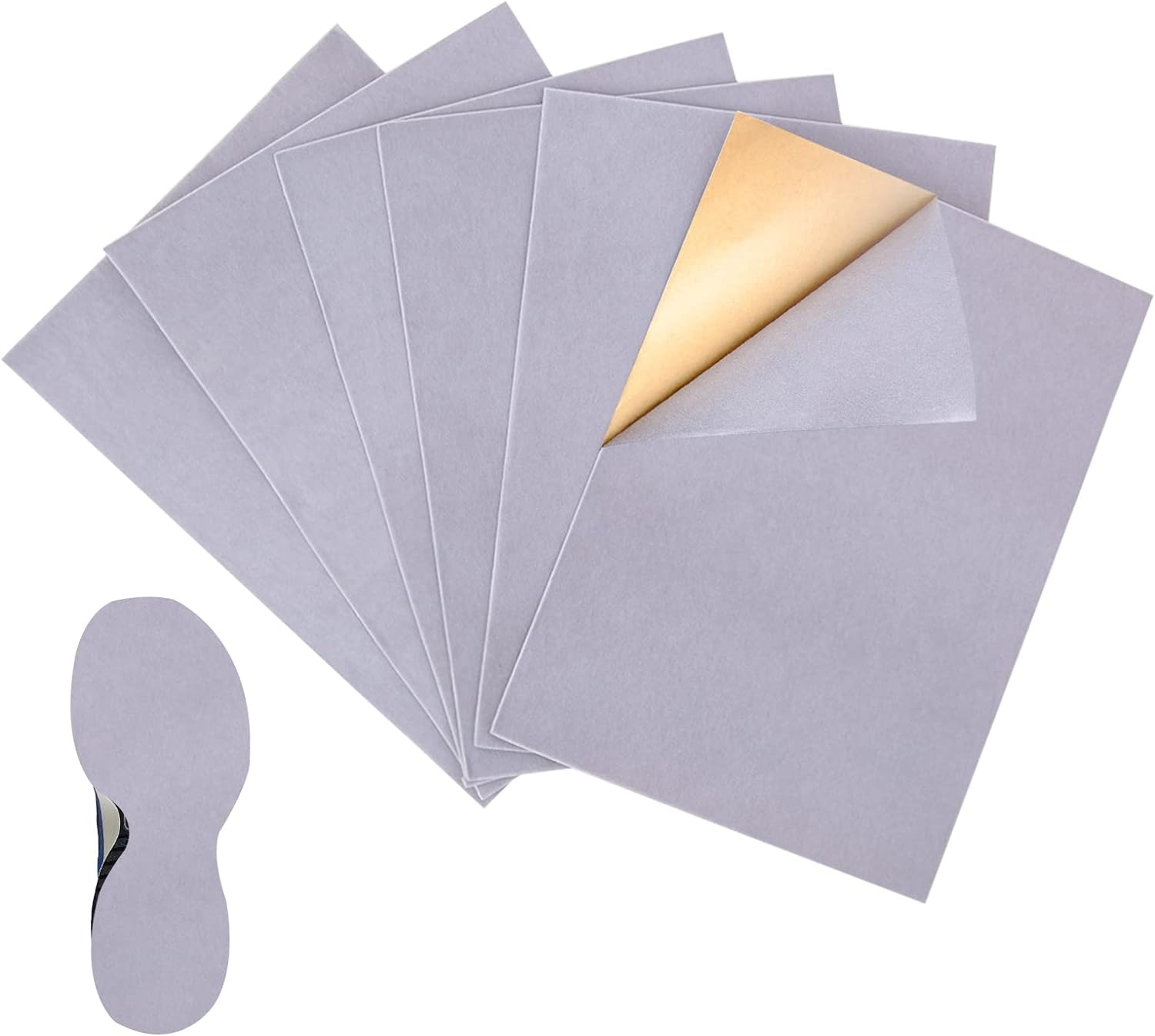 6 Pieces Stick-On Faux Suede Soles for Dance Shoes, Friction-Reducing to Easy Rotation and Sliding on Indoor Floors, Grey, 12 X 8