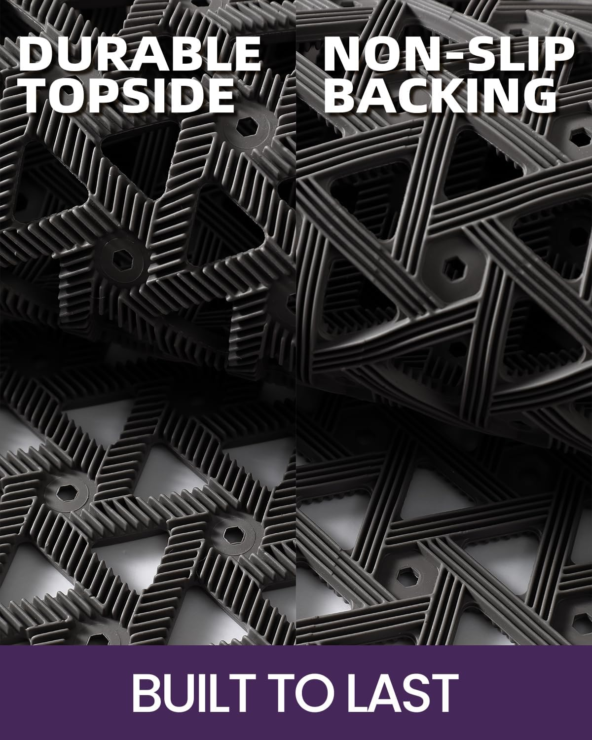 DEXI Front Door Mats for Entryway, Low Profile Non Slip Doormat Outside, All Weather Dirt Trapping Waterproof Welcome Entrance Mat, 61 X 91Cm,Black image number 1