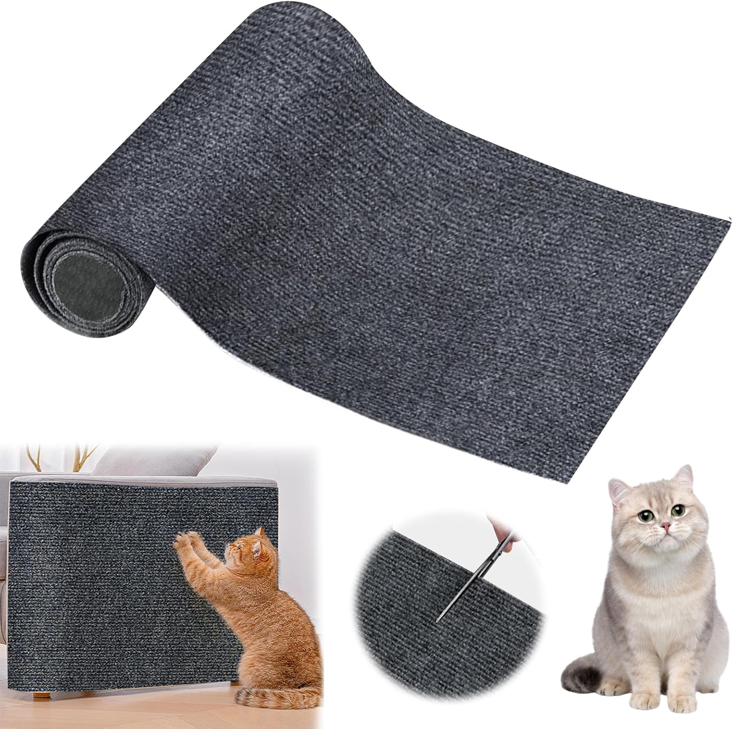 Cat Scratching Mat, Cat Scratching Mat, Self-Adhesive, Scratching Boards Cat, Scratching Board for Cats, Scratching Mat for Cats, Scratching Mat, Cats for Protects Door, Carpets, Sofas (200 X 40 Cm) image number 1