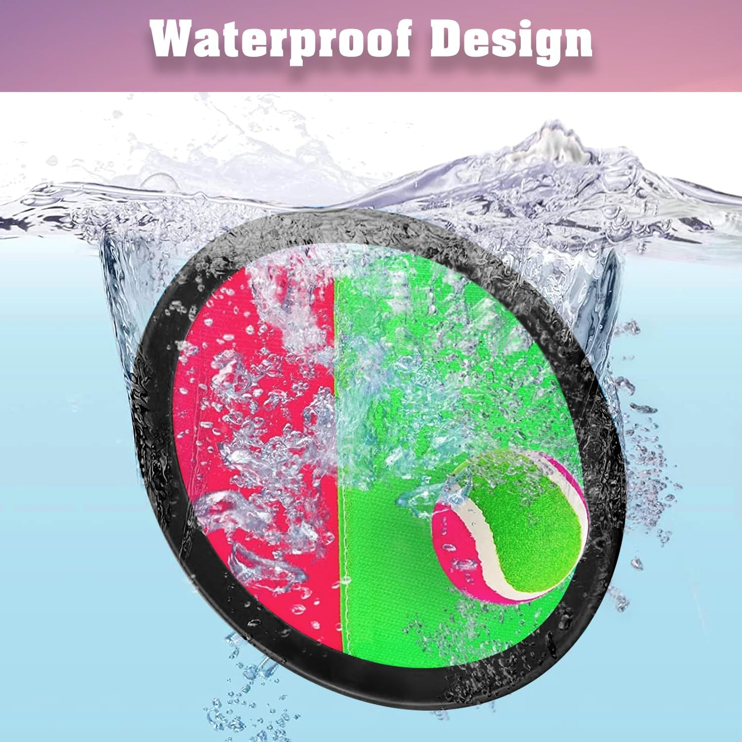 Velcro Ball Game, Velcro Ball Set with 4 Catch Discs 4 Balls, Beach Toy Velcro Ball Waterproof, Outdoor Games for Children Throwing and Catching Game, Gifts Children from 3 4 5 6 7 8 9 10 image number 4