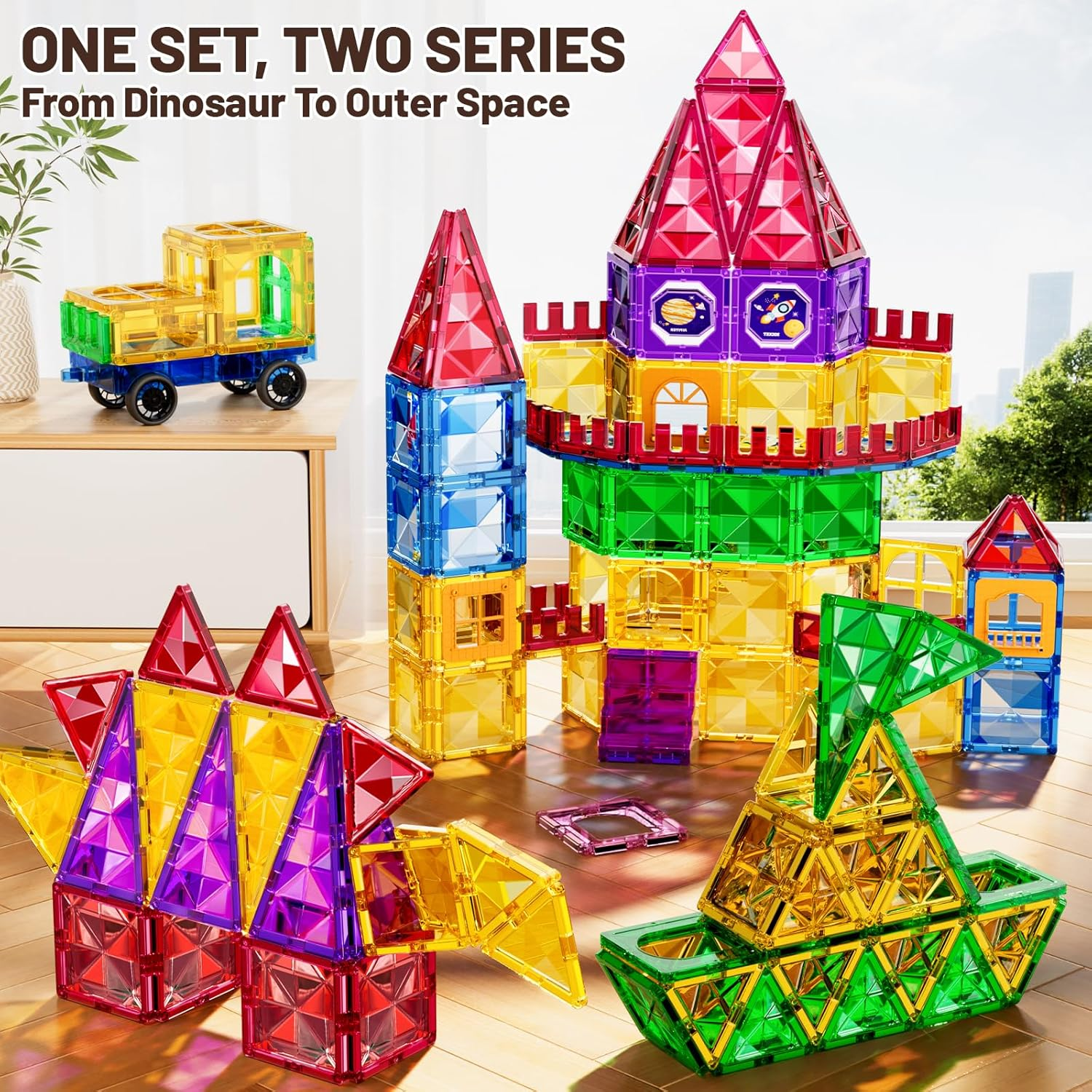 Magnatiles for Toddlers 1-3, Toddler Magnet Building Blocks Tiles Toys for Kids Ages 1-3 4-8, Preschool Learning Sensory Educational Gifts Toys for Boys and Girls 3+ Year Old image number 2