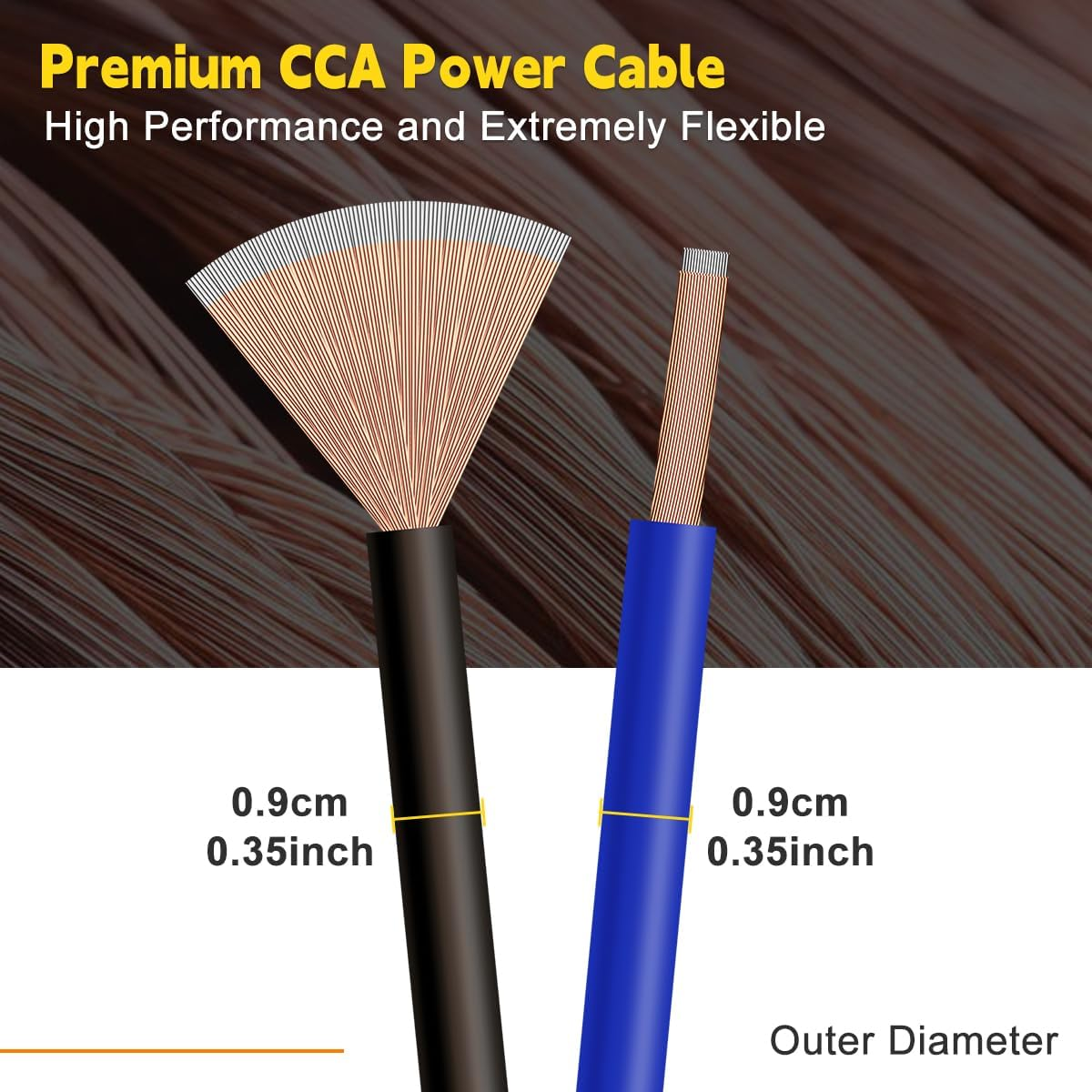 4 Gauge Automotive Battery Cable, 4 AWG Copper Clad Aluminum (CCA) Wire for Car, Truck, RV, Boat, Heavy Duty Flexible 12V Battery Wire, Corrosion-Resistant 4 Gauge Amp Wire Kit 12V Cable Wire image number 3