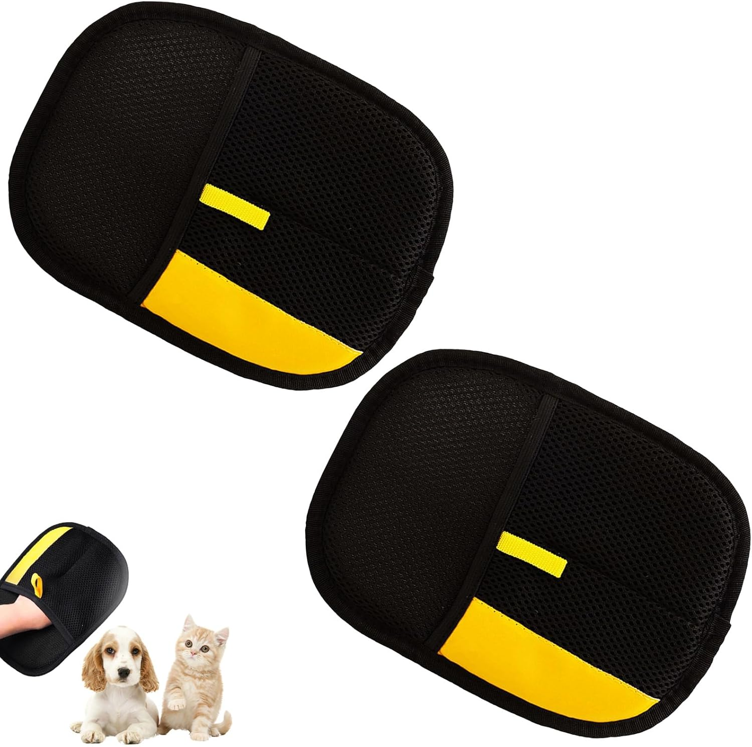 Pack of 2 Cat Hair Remover Gloves, Double-Sided Care Gloves, Pet Hair Remover Glove, Fur Gloves, Cat, Reusable Hair Remover Tool for Dogs, Cats and Horses image number 3