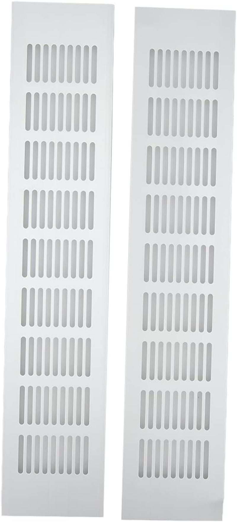 Aluminium Alloy Rectangular Vent Plate, 2 Pcs Air Vent Ventilation Grille for Wardrobe Rvs Cabinet Shoe Cabinet Closet, Easy Installation Cabinet Hardware Accessories (80 * 400Mm)